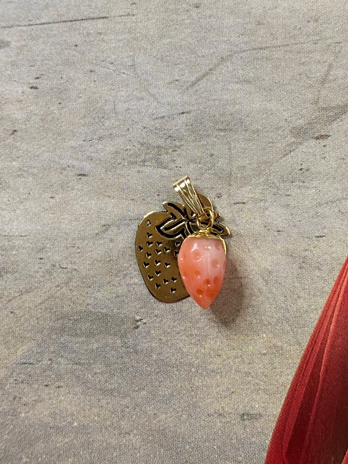 14k RARE Strawberry Coral Pendant