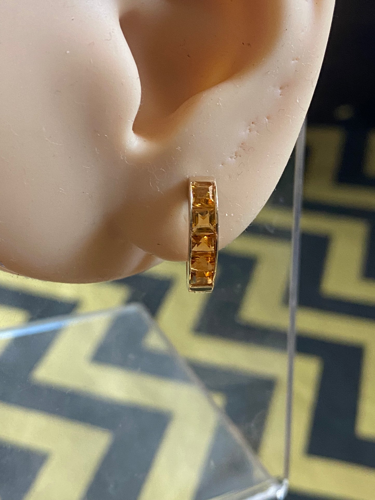 14k Citrine Heart Earrings