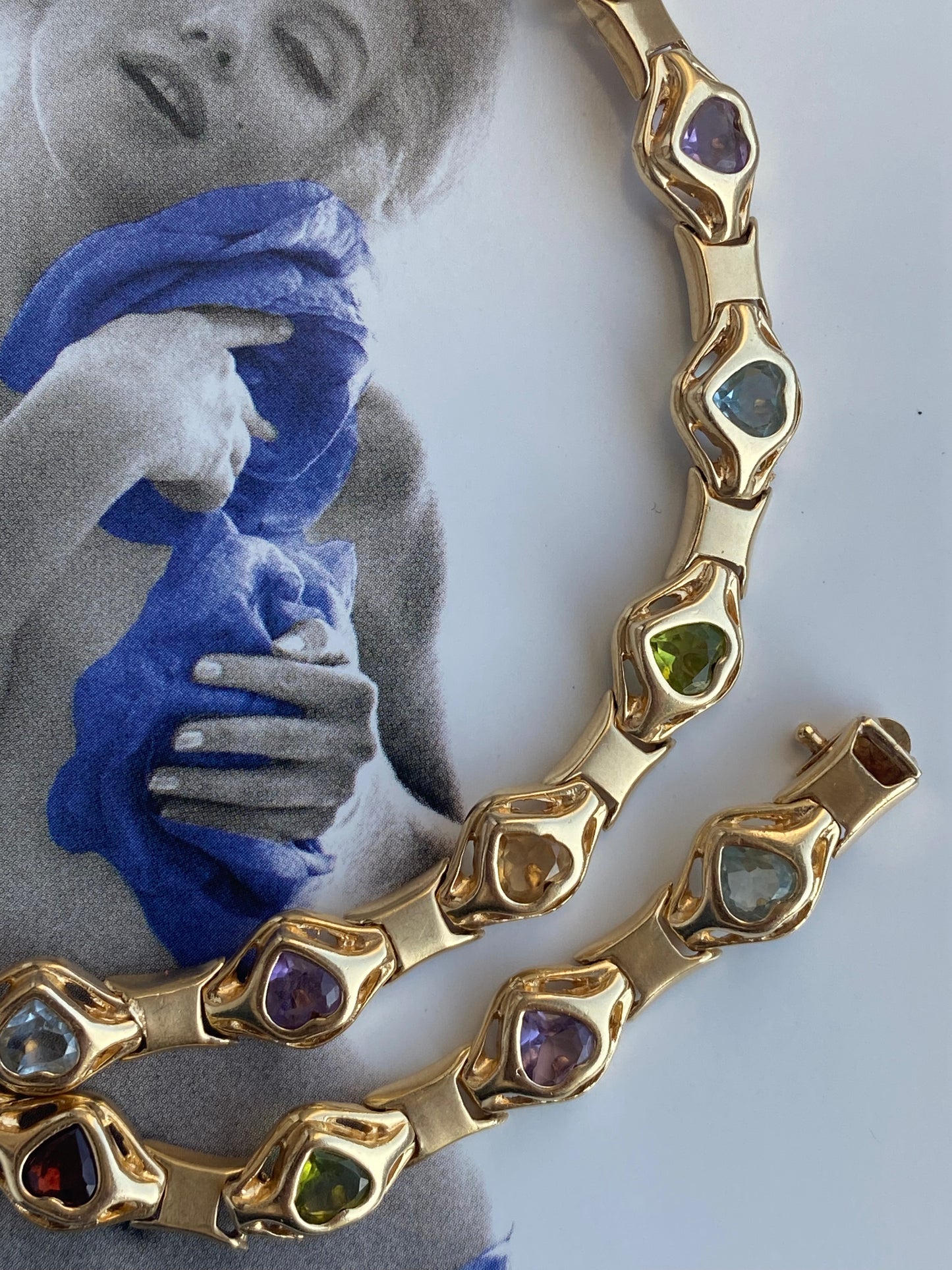 14k Heart Gemstone Necklace