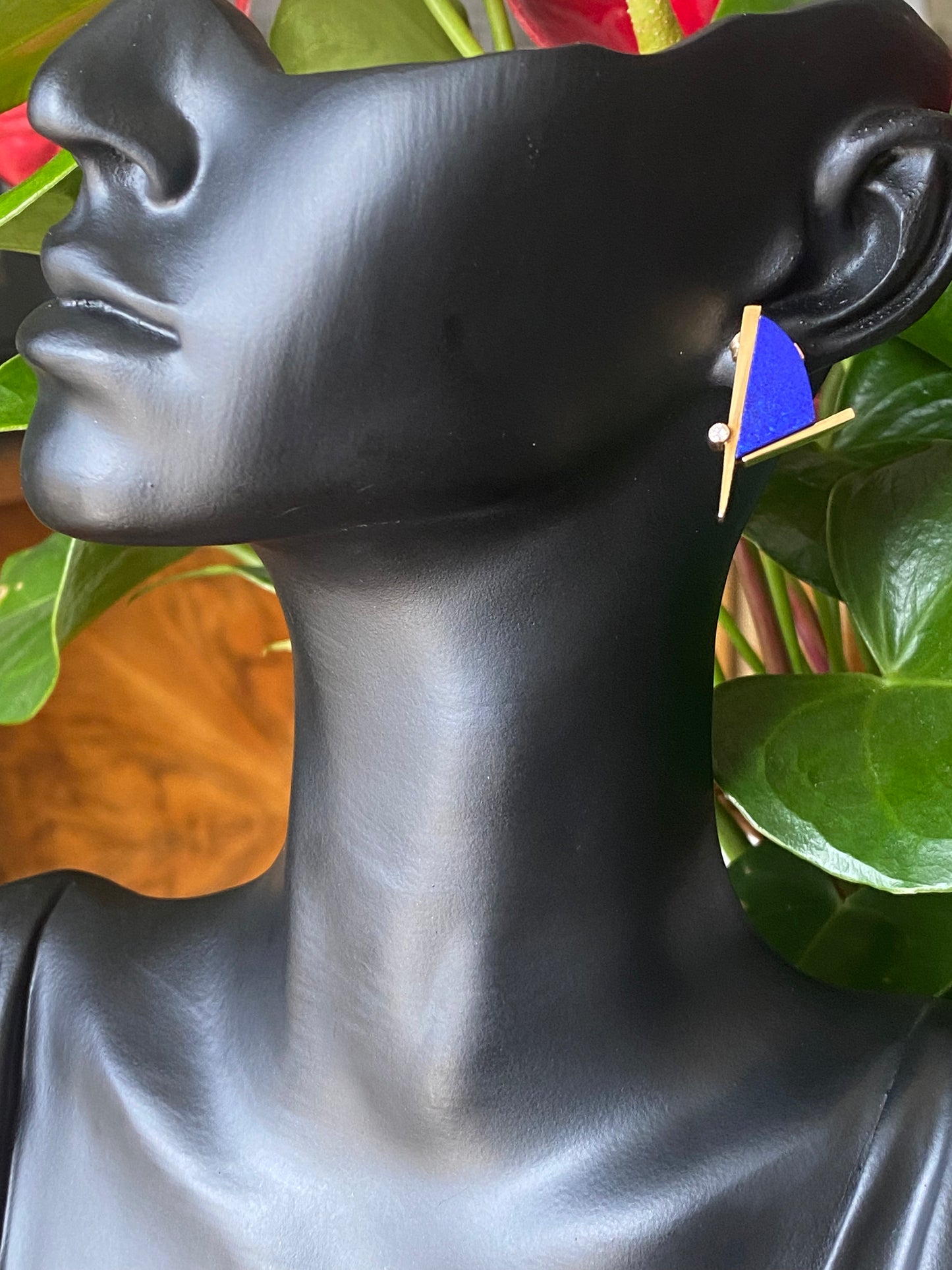 Lapis Lazuli Modernist Earrings