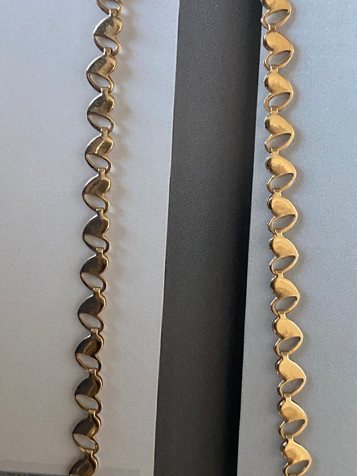 14k Blue Topaz Heart Link Necklace