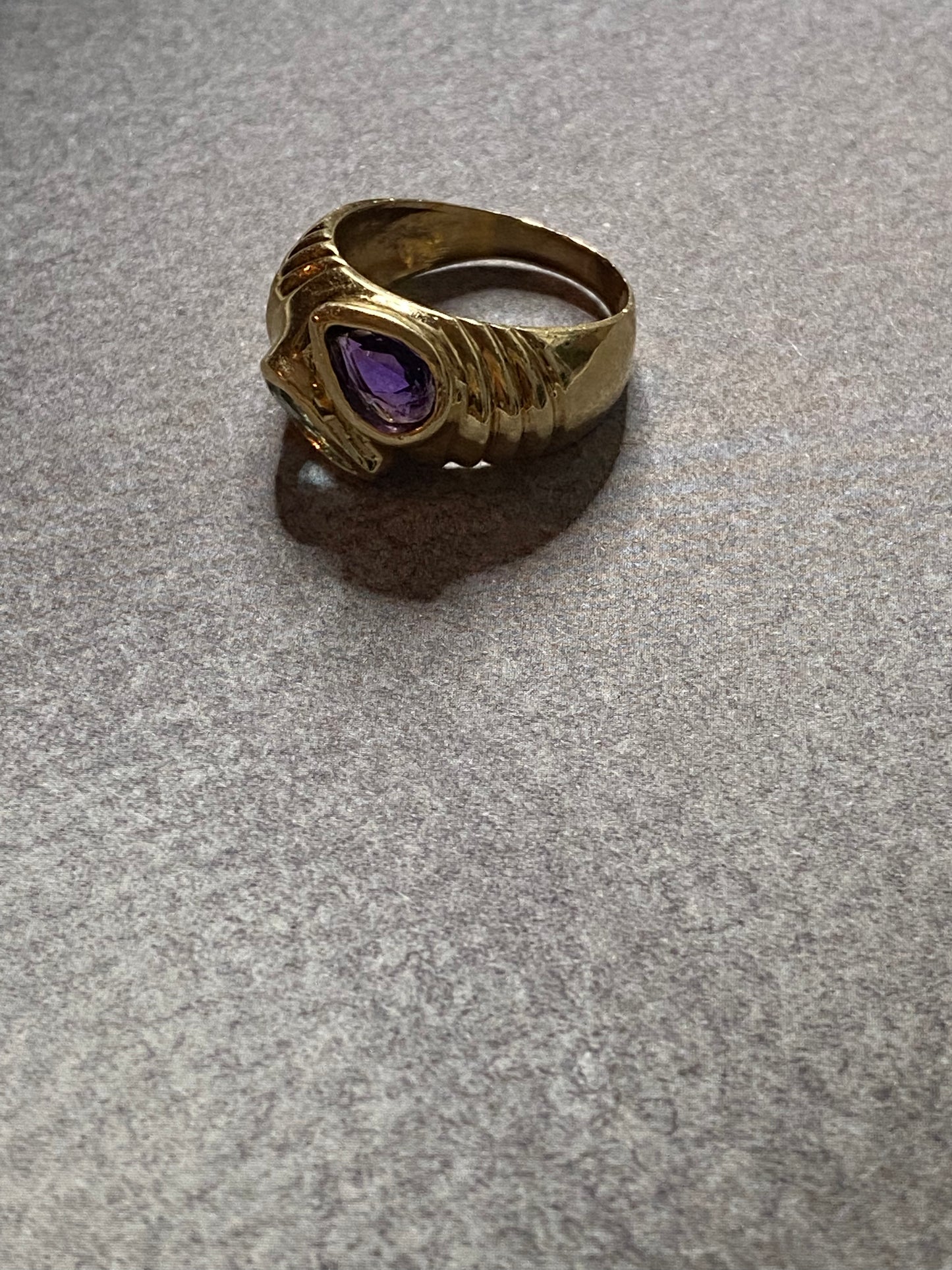 14k Amethyst & Blue Topaz Ring