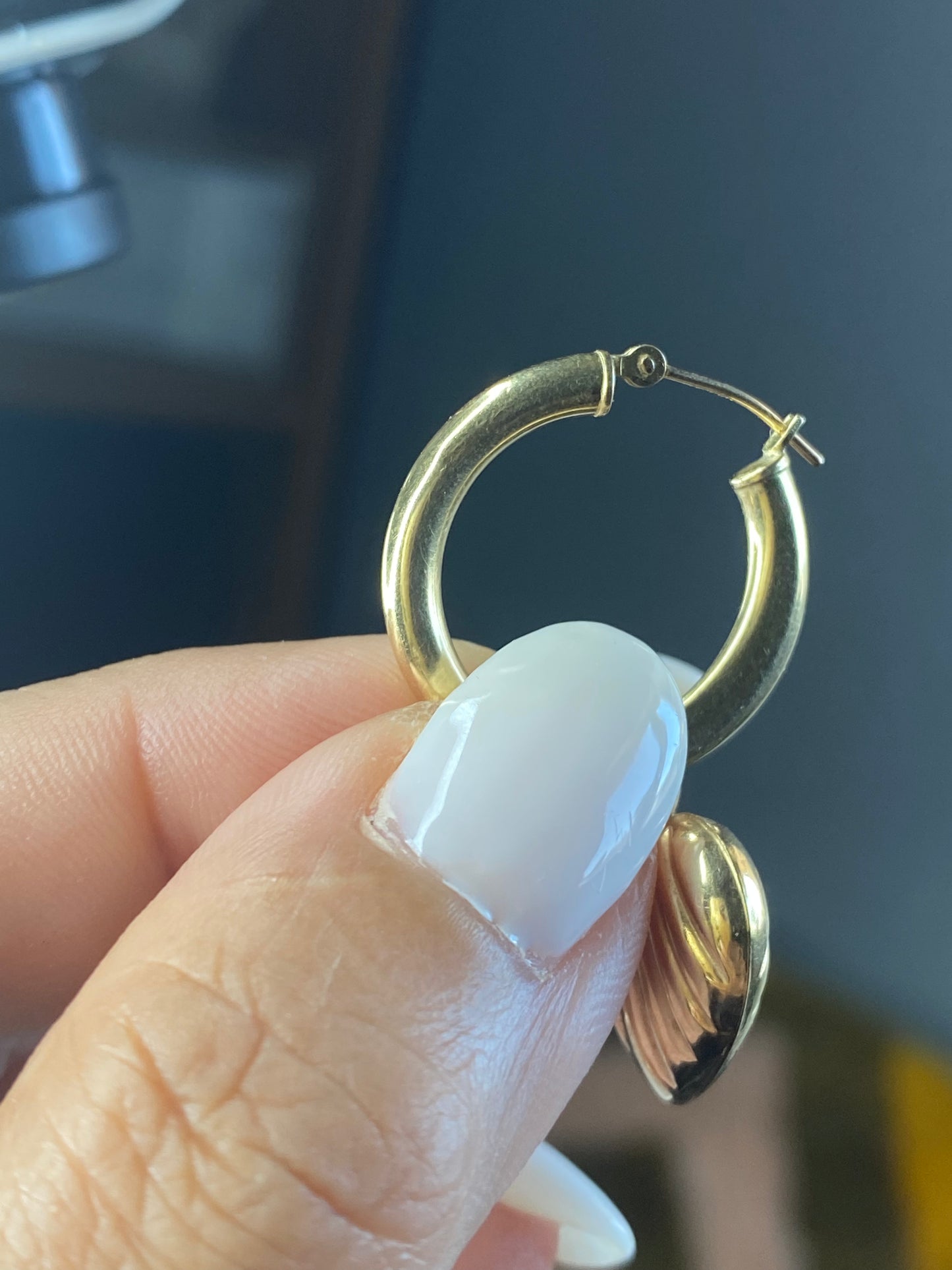 14k Hoops with Heart Charms