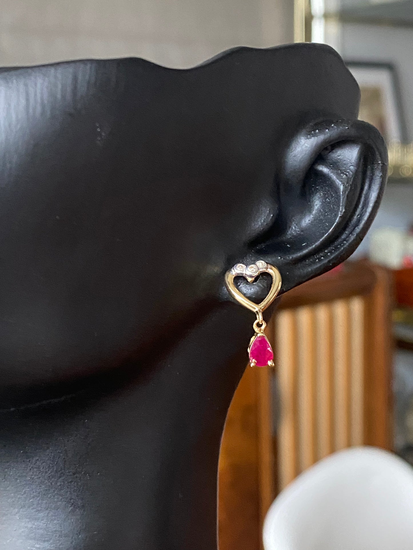 Ruby Heart Dangles