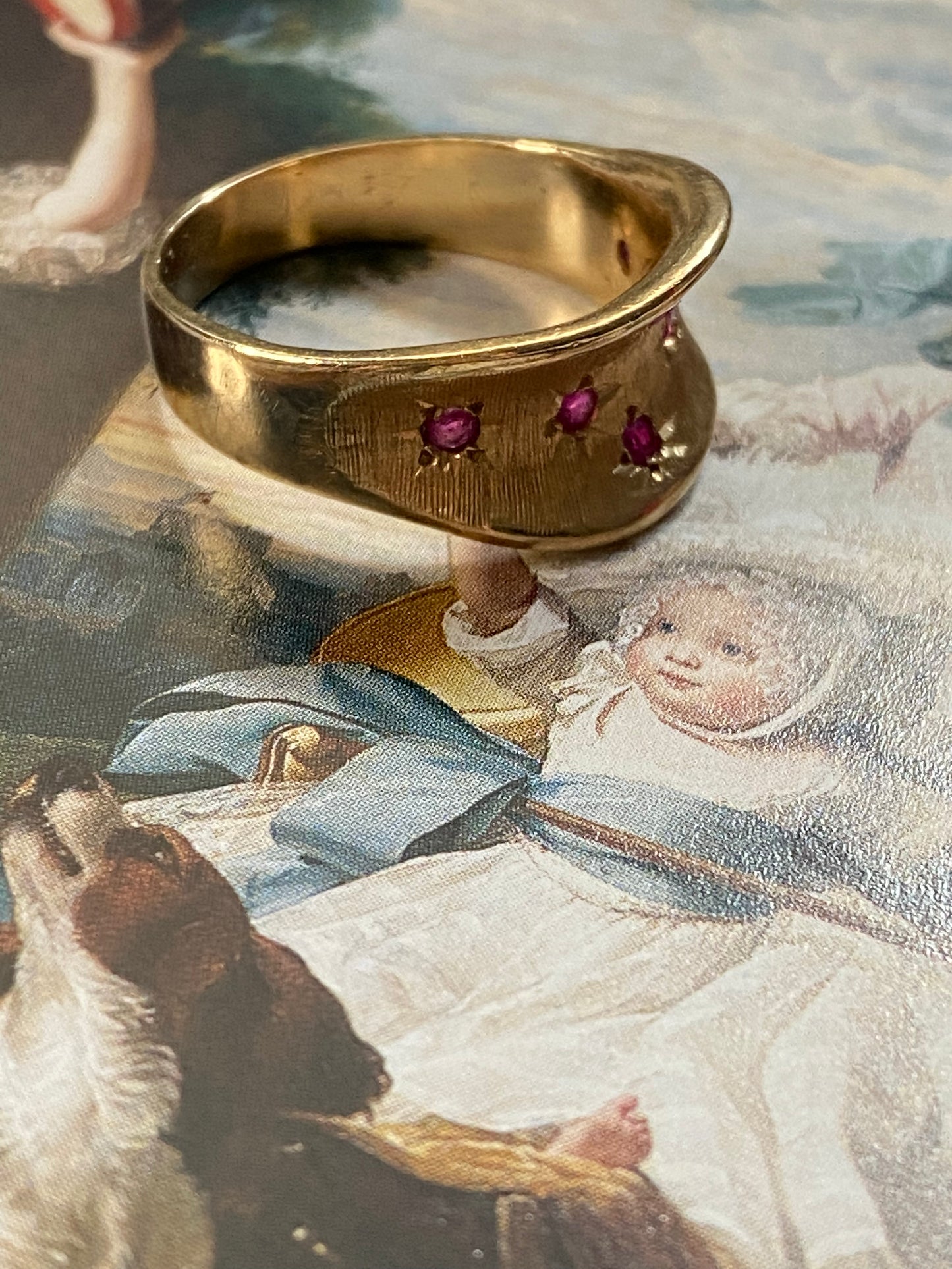 14k Curved Ruby Ring