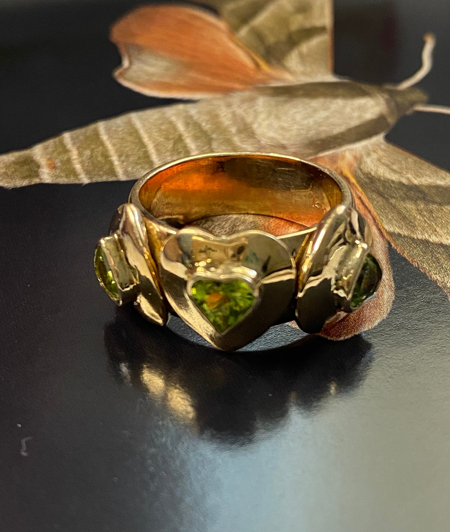 Heart Peridot Ring