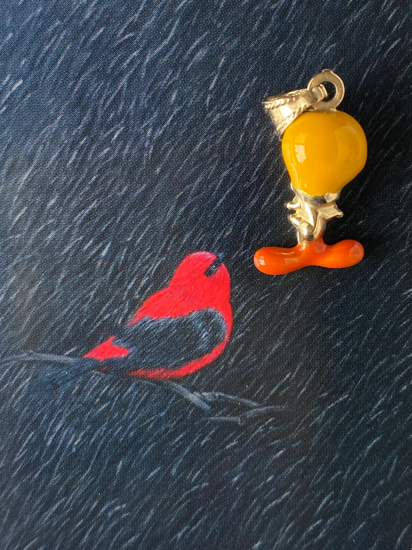 14k RARE Enamel Tweety Bird Charm