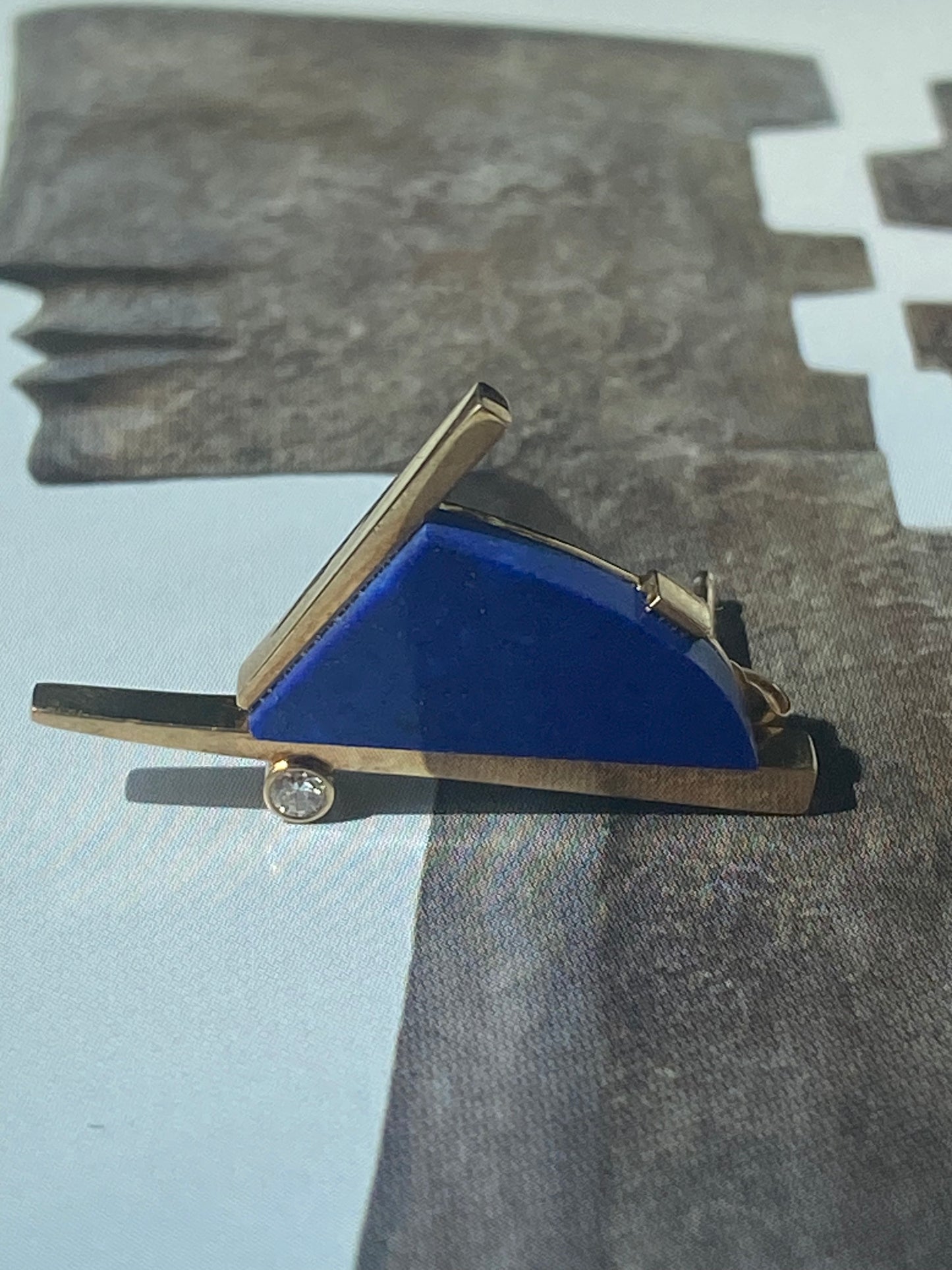 Lapis Lazuli Modernist Earrings