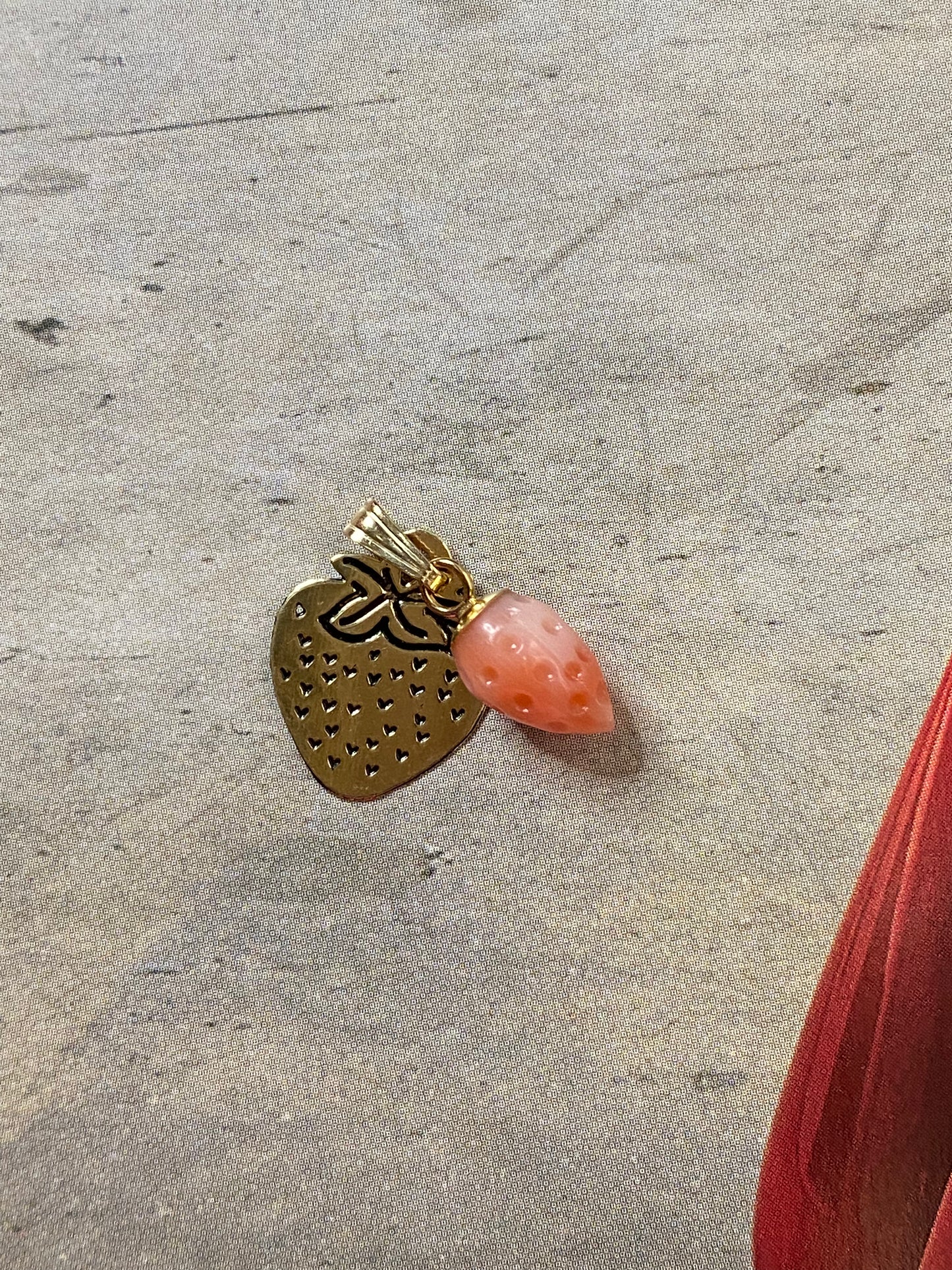 14k RARE Strawberry Coral Pendant