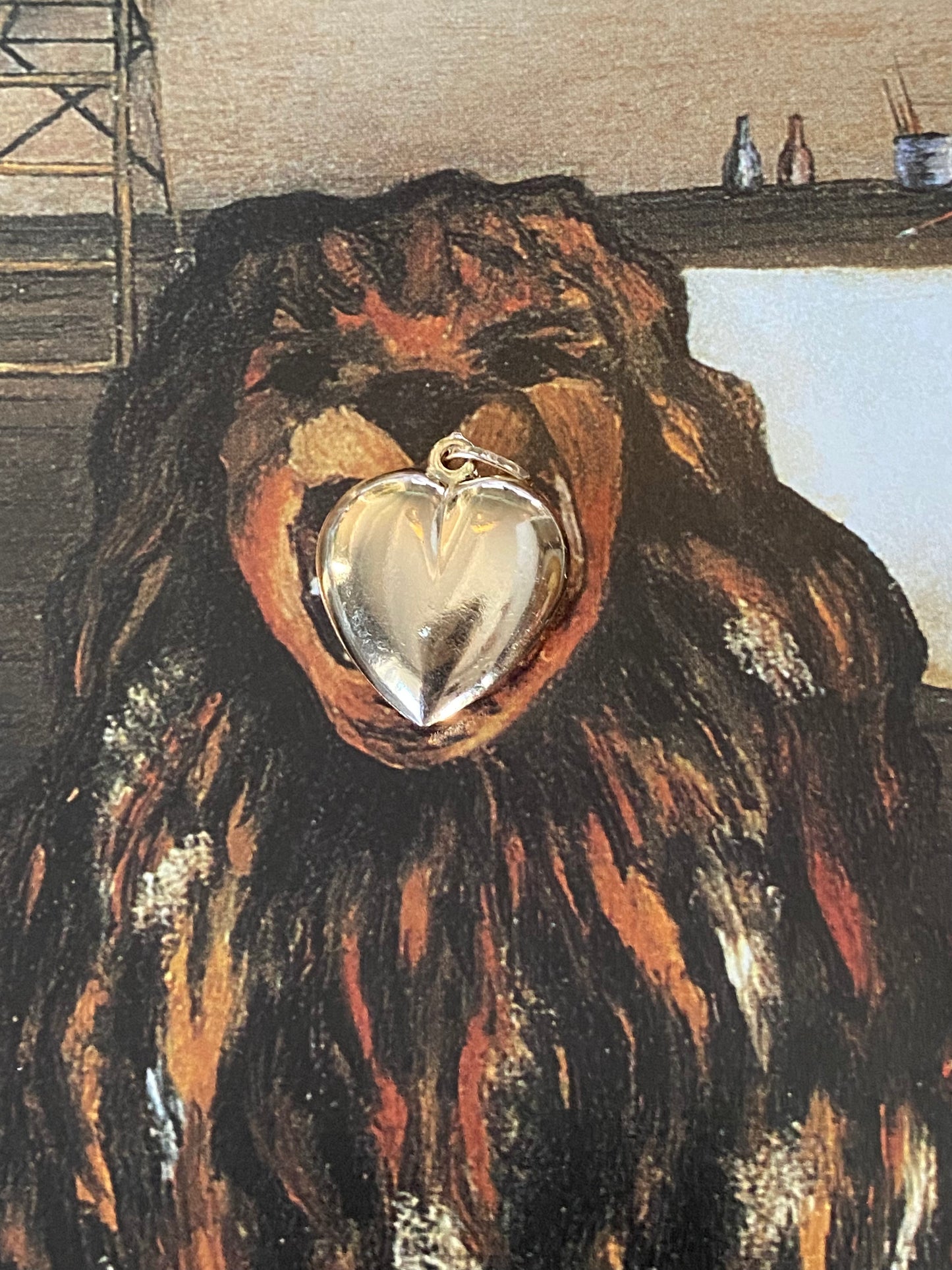 14k Large Puffy Heart Charm