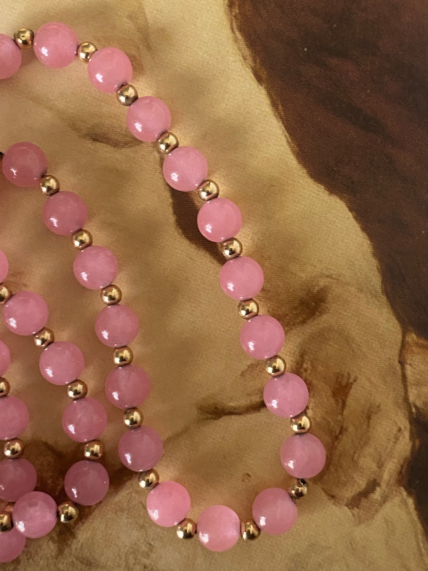 14k Pink Quartz Necklace