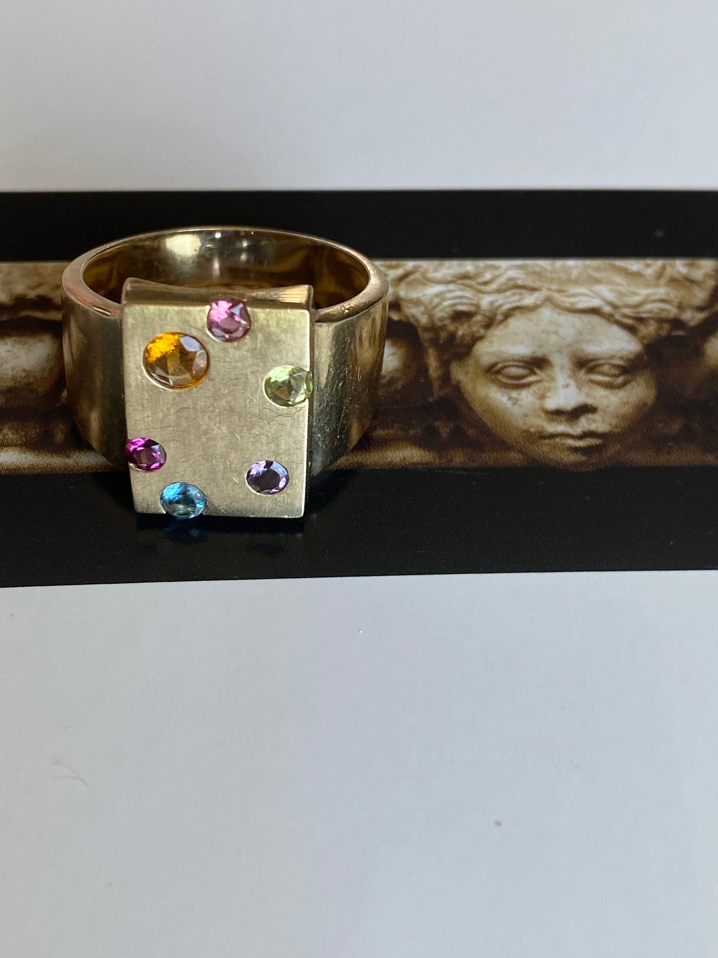 Abstract Gemstone Ring