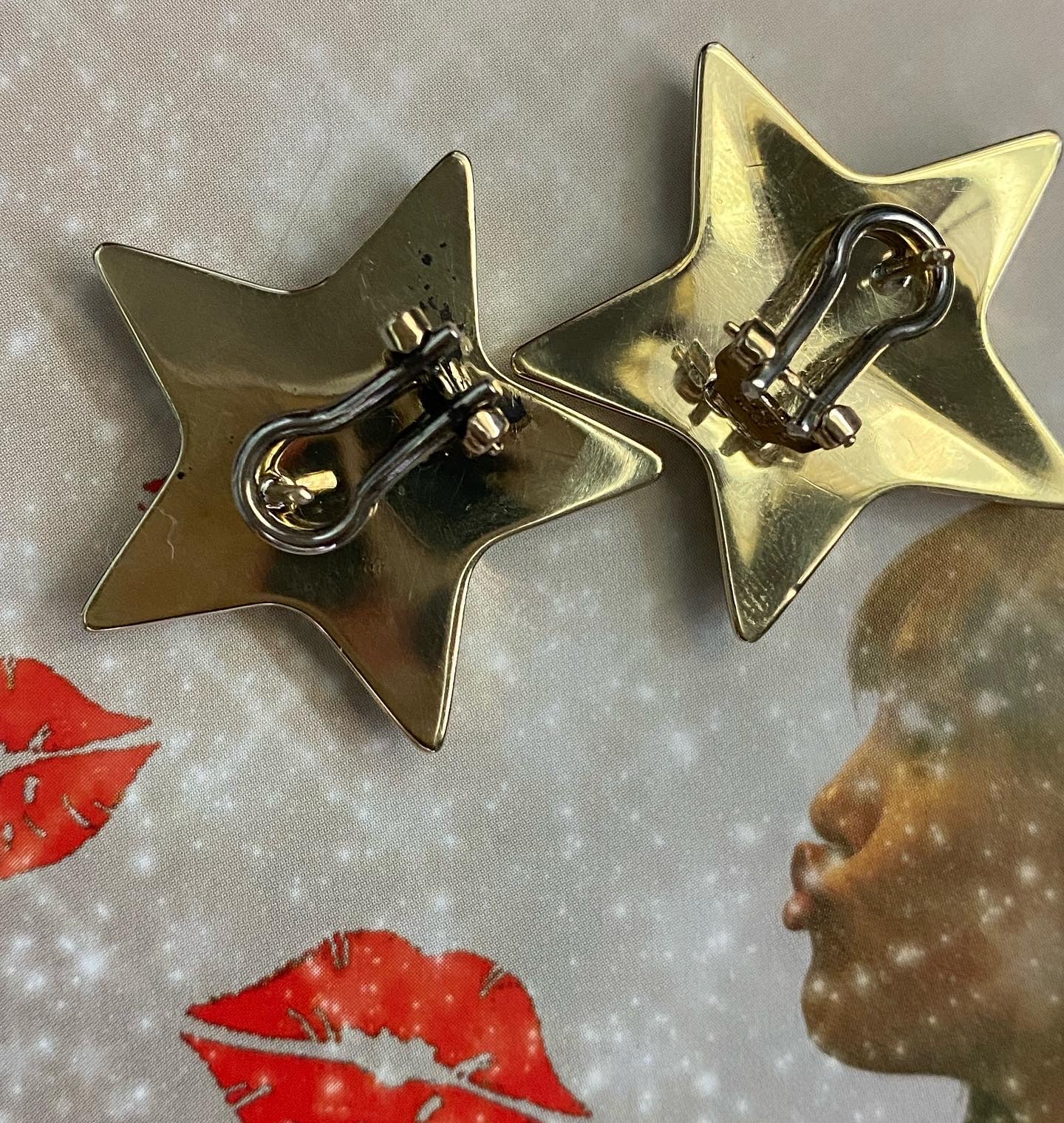 Large Puffy Star Earrings
