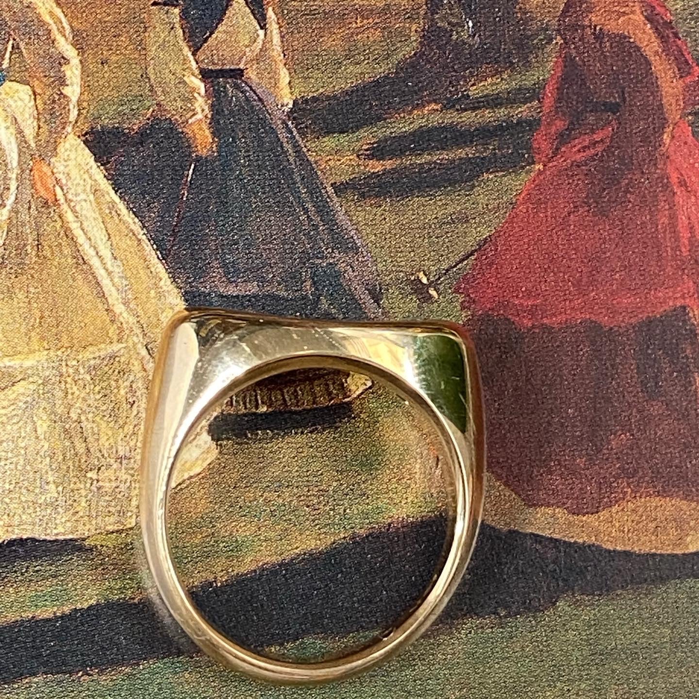 14k Multi-gemstone Signet Ring