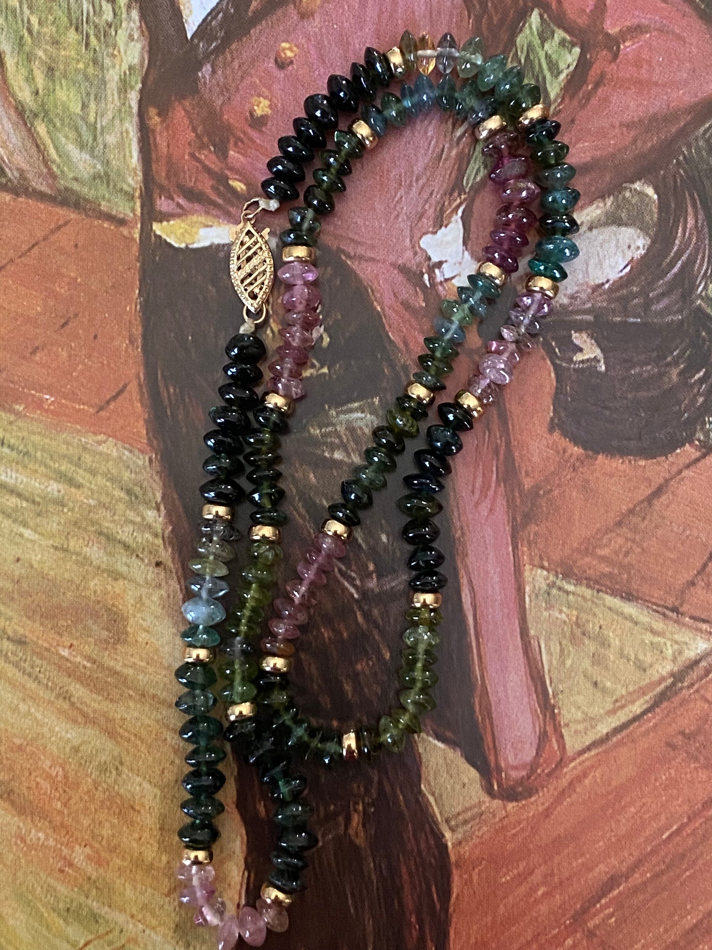 14k Faceted Watermelon Tourmaline