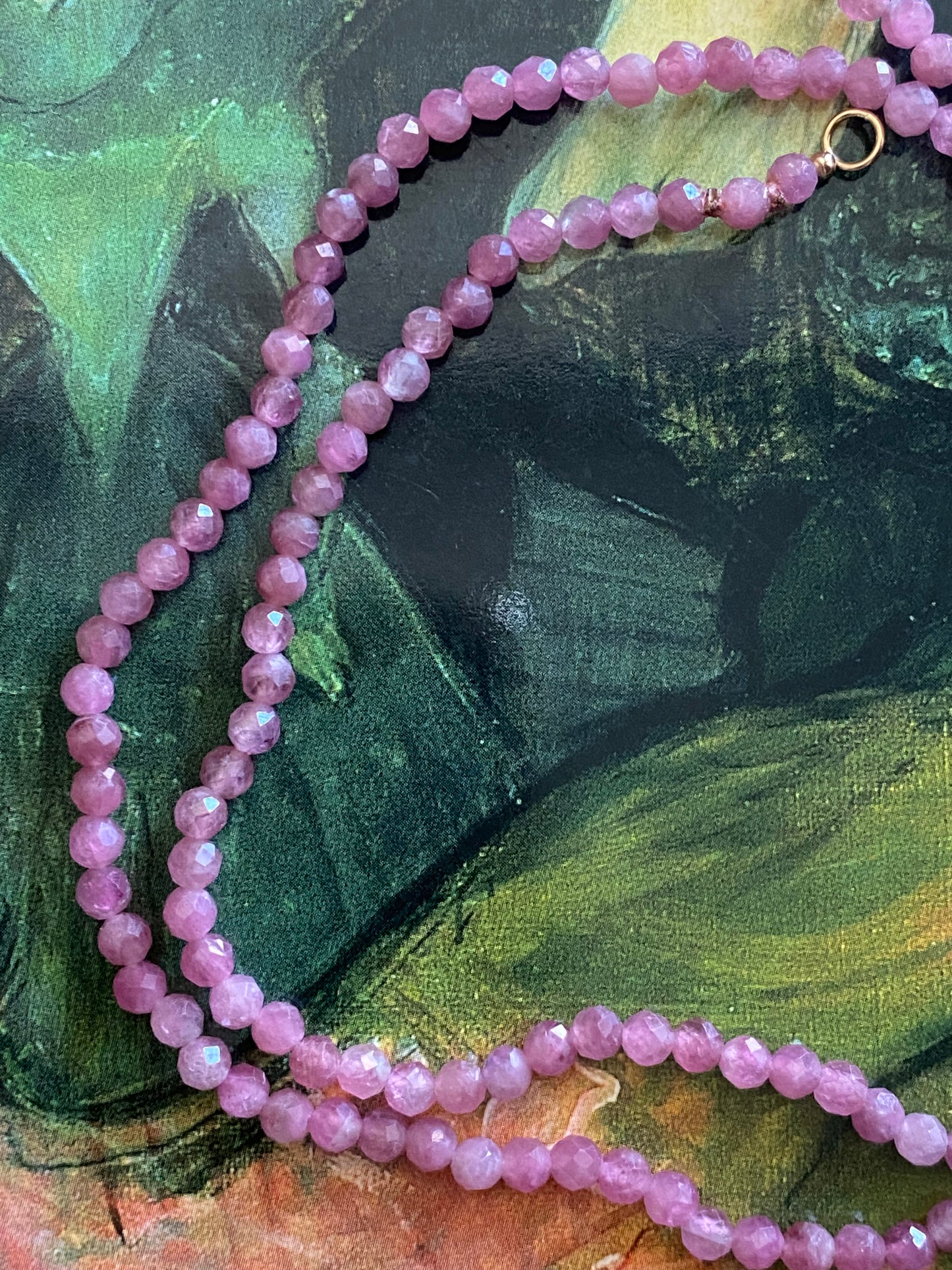 Pink Tourmaline Beaded Necklace