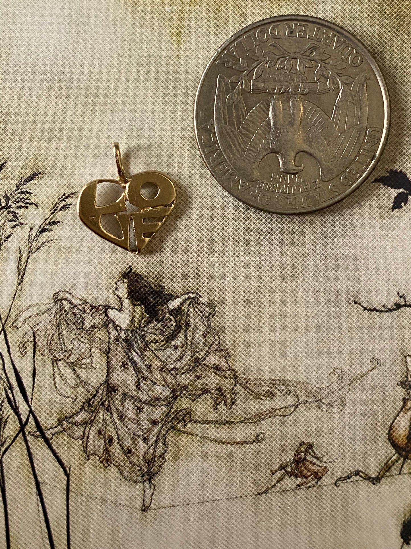 14k Love Heart Charm