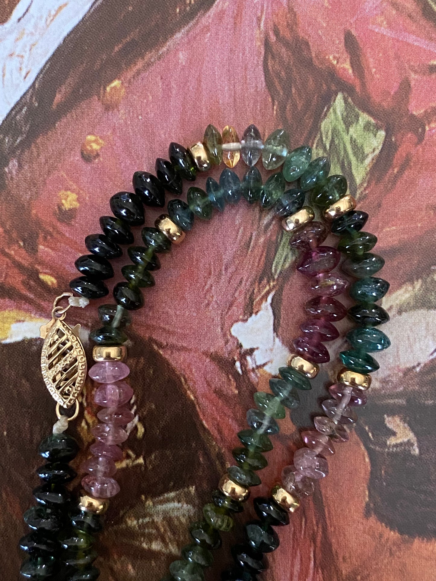 14k Faceted Watermelon Tourmaline