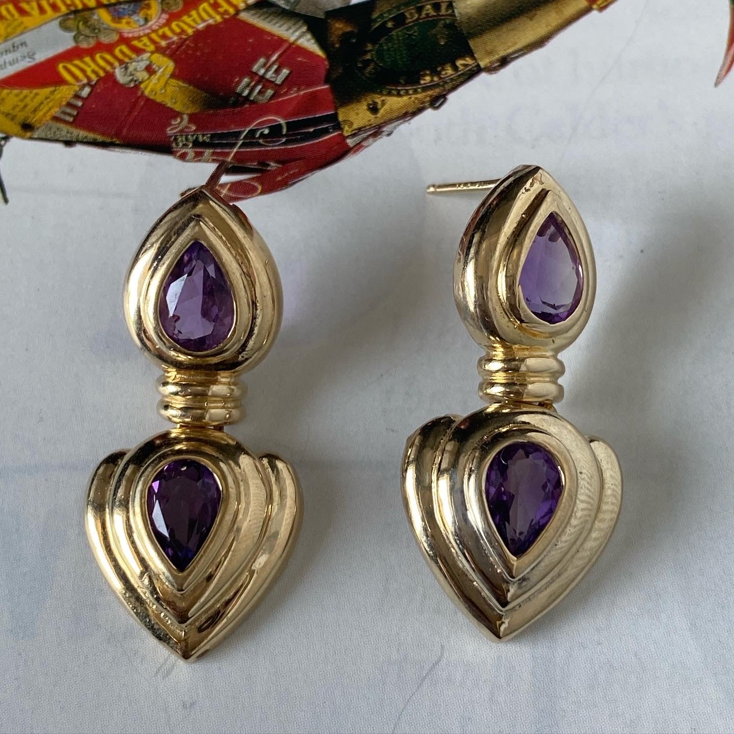 Pear-shaped Amethyst Dangles