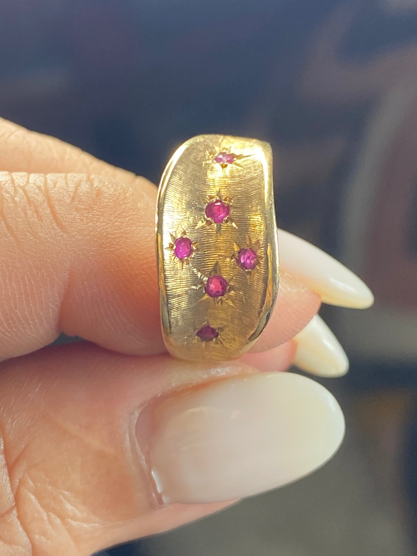 14k Curved Ruby Ring
