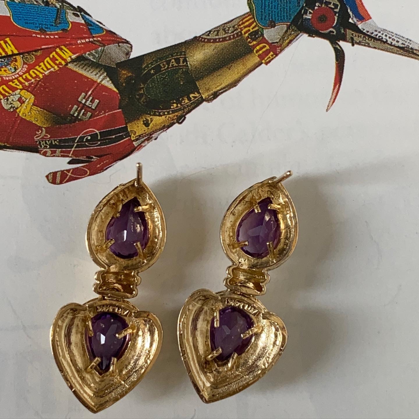 Pear-shaped Amethyst Dangles