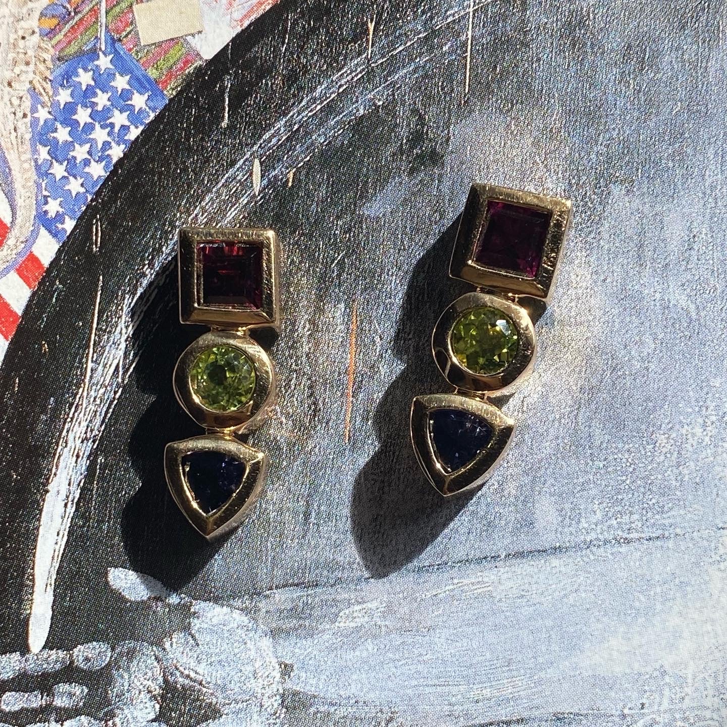 Gemstone Drop Earrings