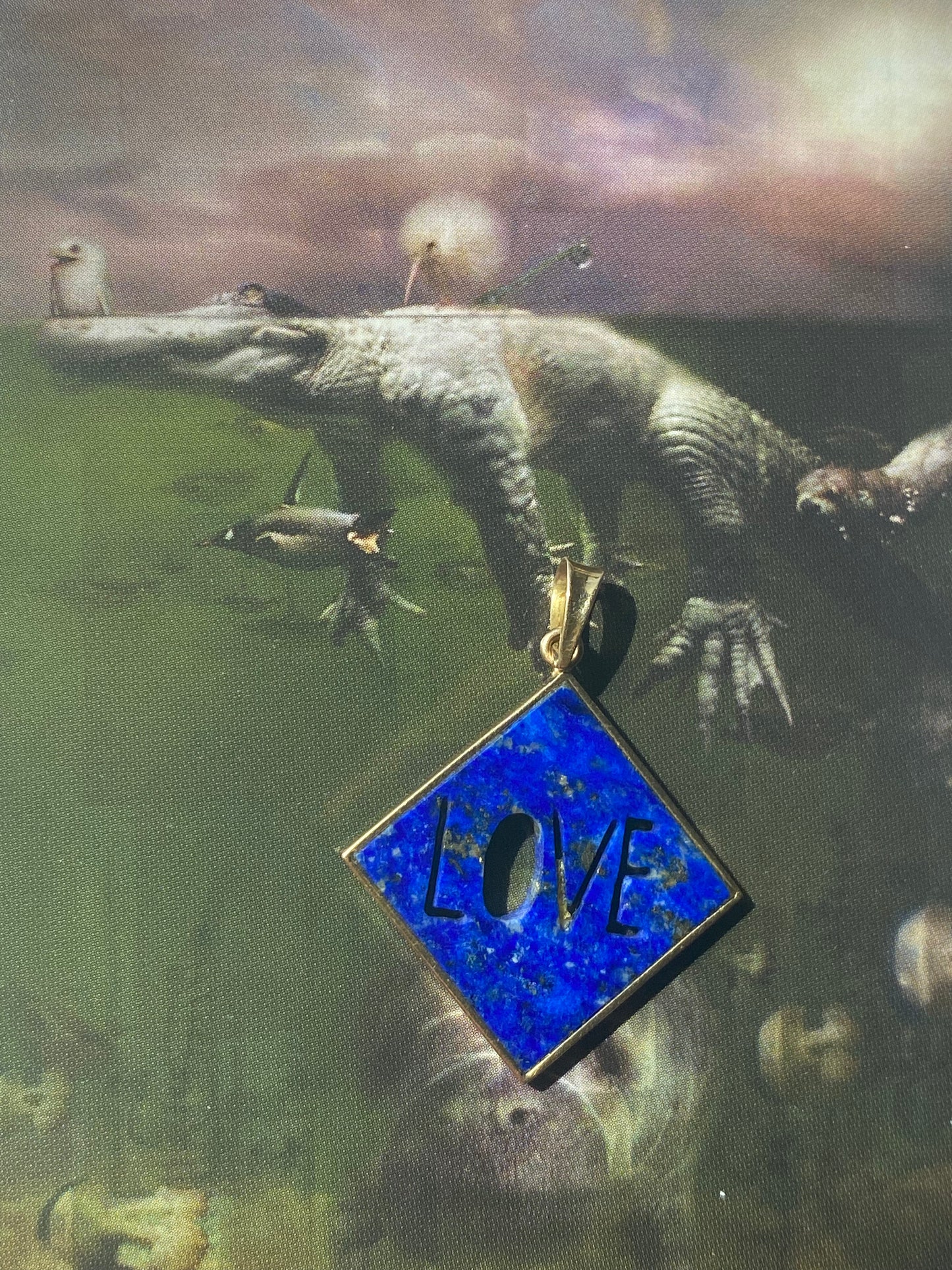 14k Lapis Lazuli LOVE Pendant