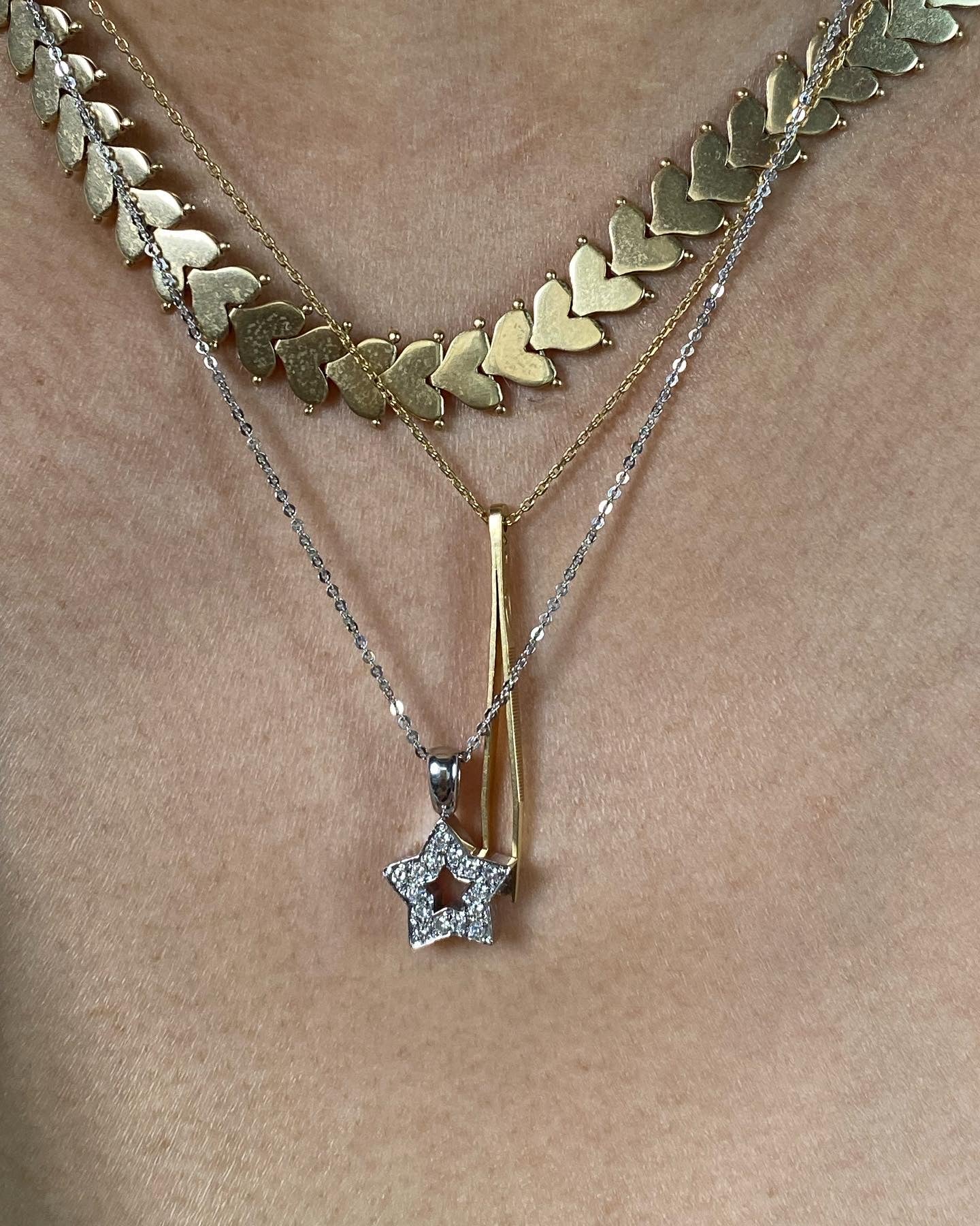 14k Diamond Star Necklace