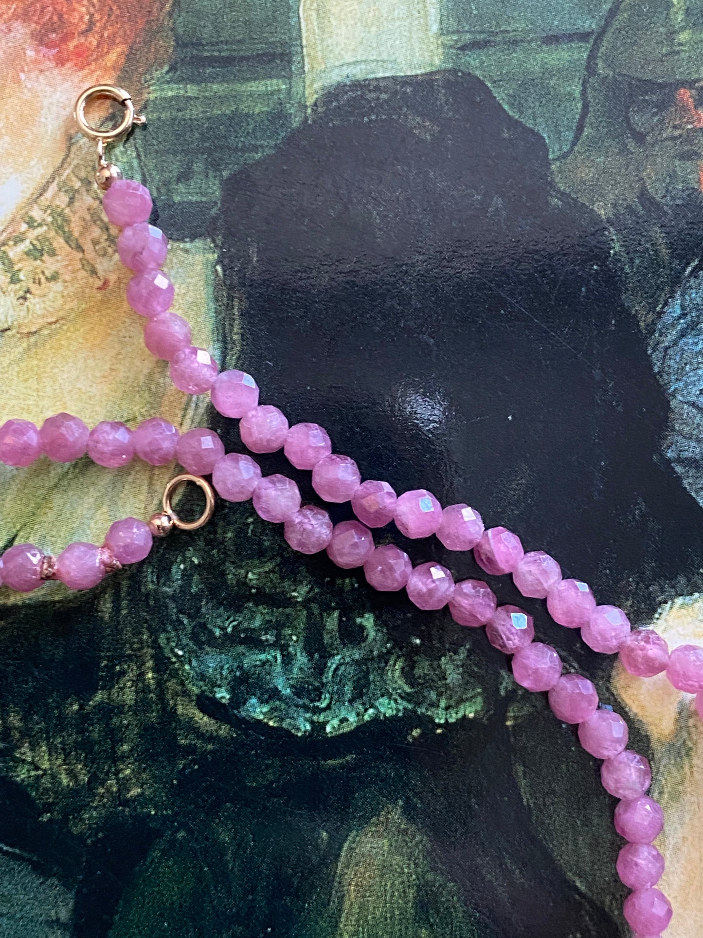 Pink Tourmaline Beaded Necklace