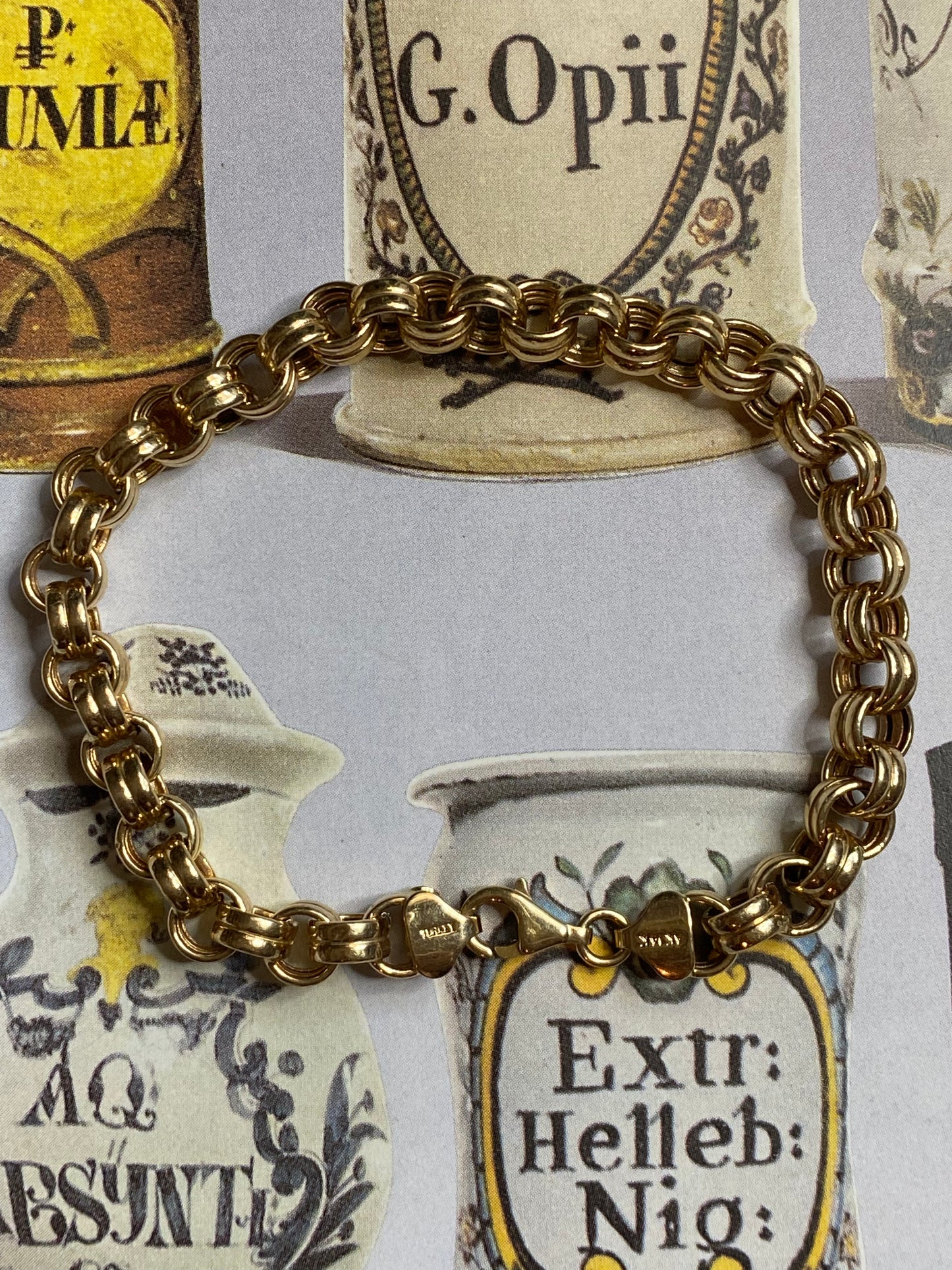 14k Belcher Link Bracelet