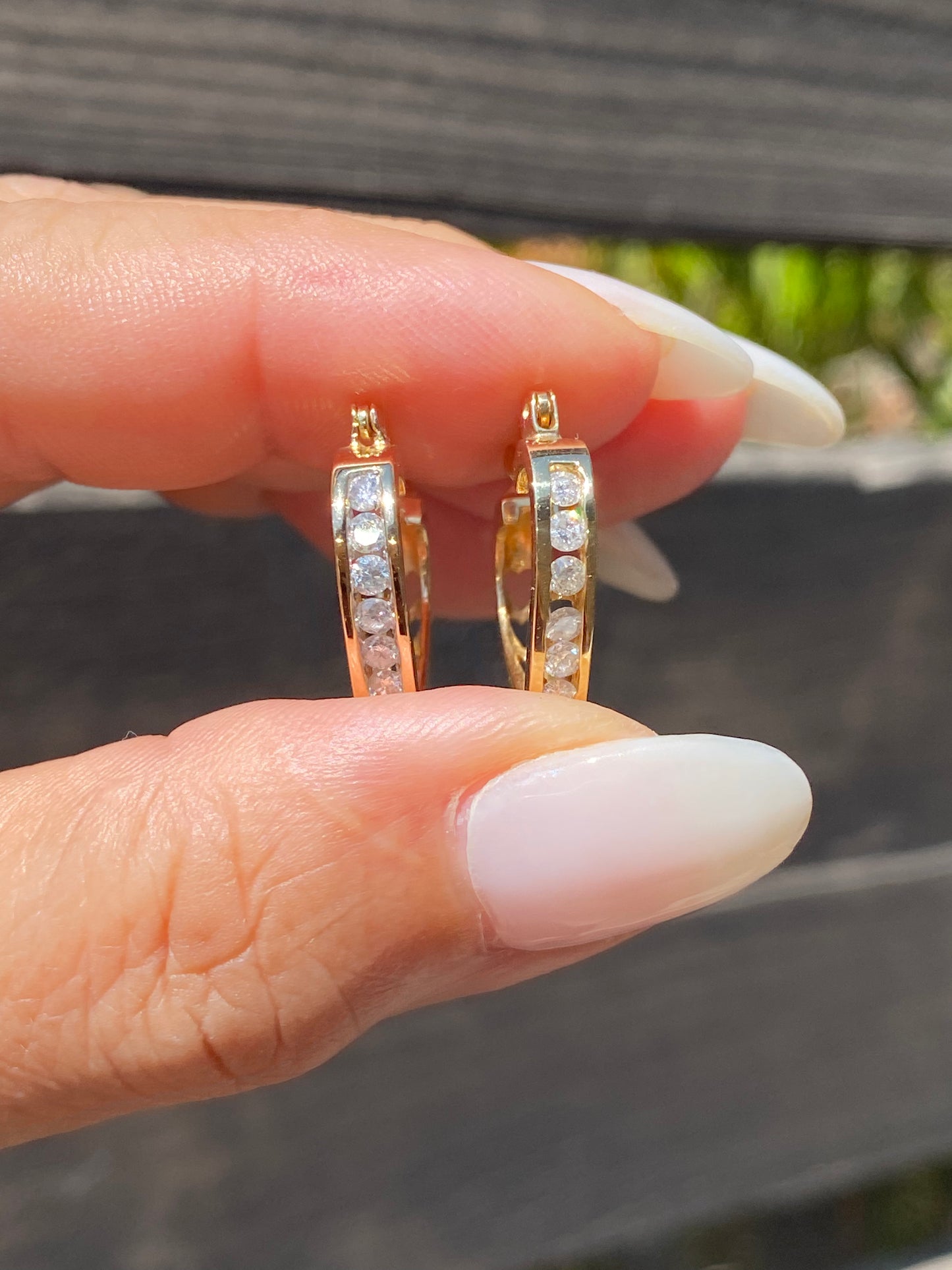 10k Reversible Diamond Heart Huggies