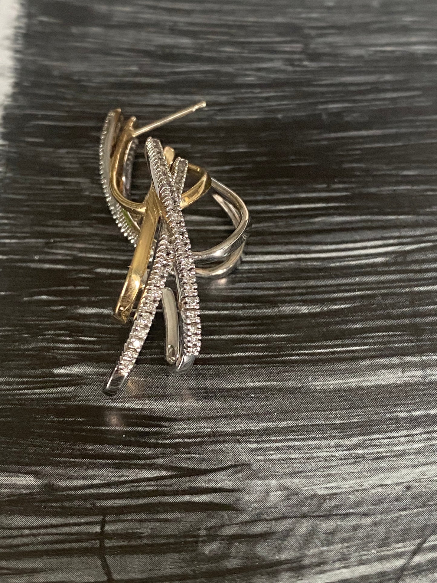 14k Diamond Criss Cross Earrings