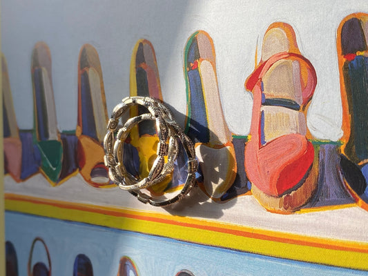 14k WG Art Deco Diamond Stacking Bands