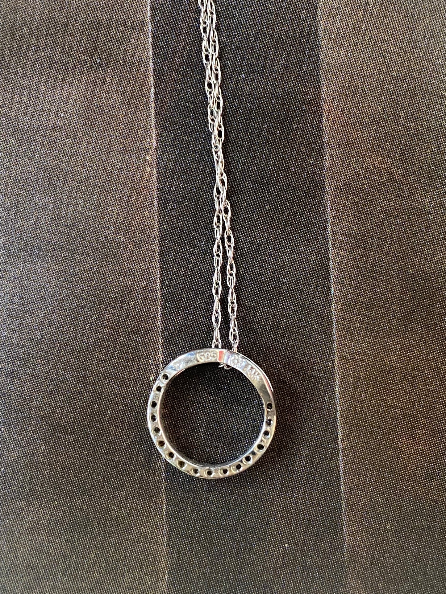 14k WG Circular Diamond Necklace