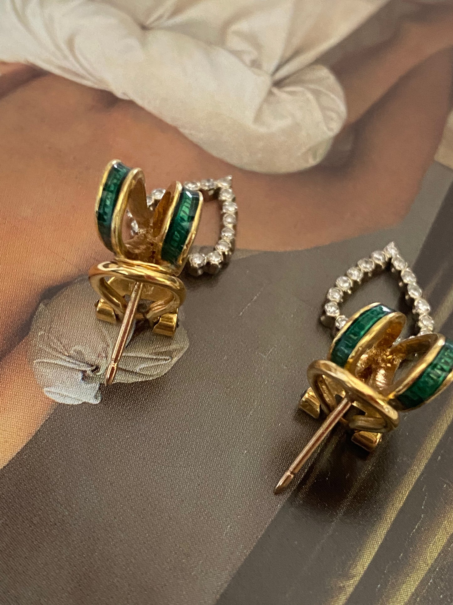 Diamond Heart Dangle Earrings