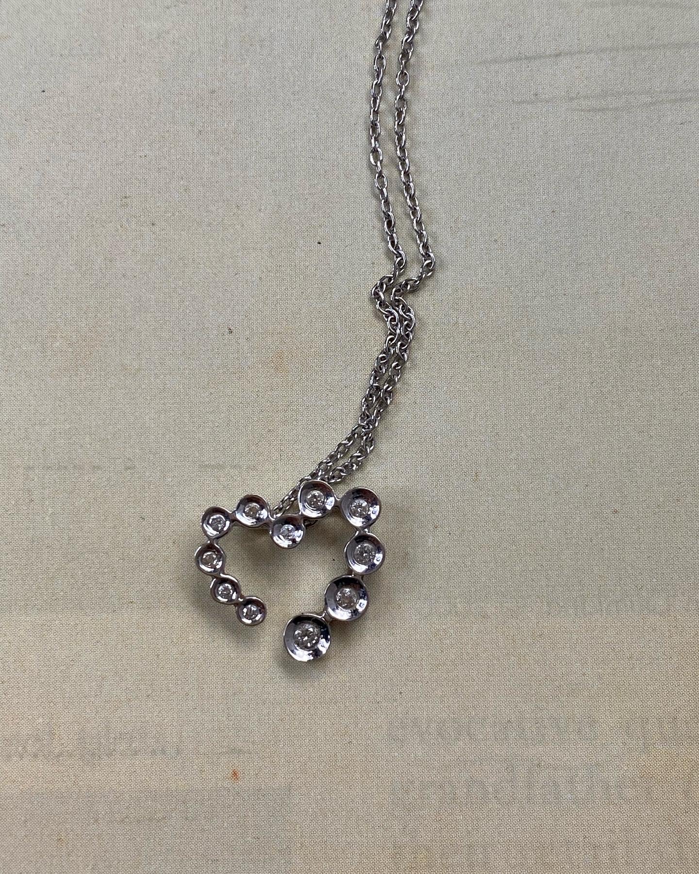 14k Open Heart Diamond and Chain