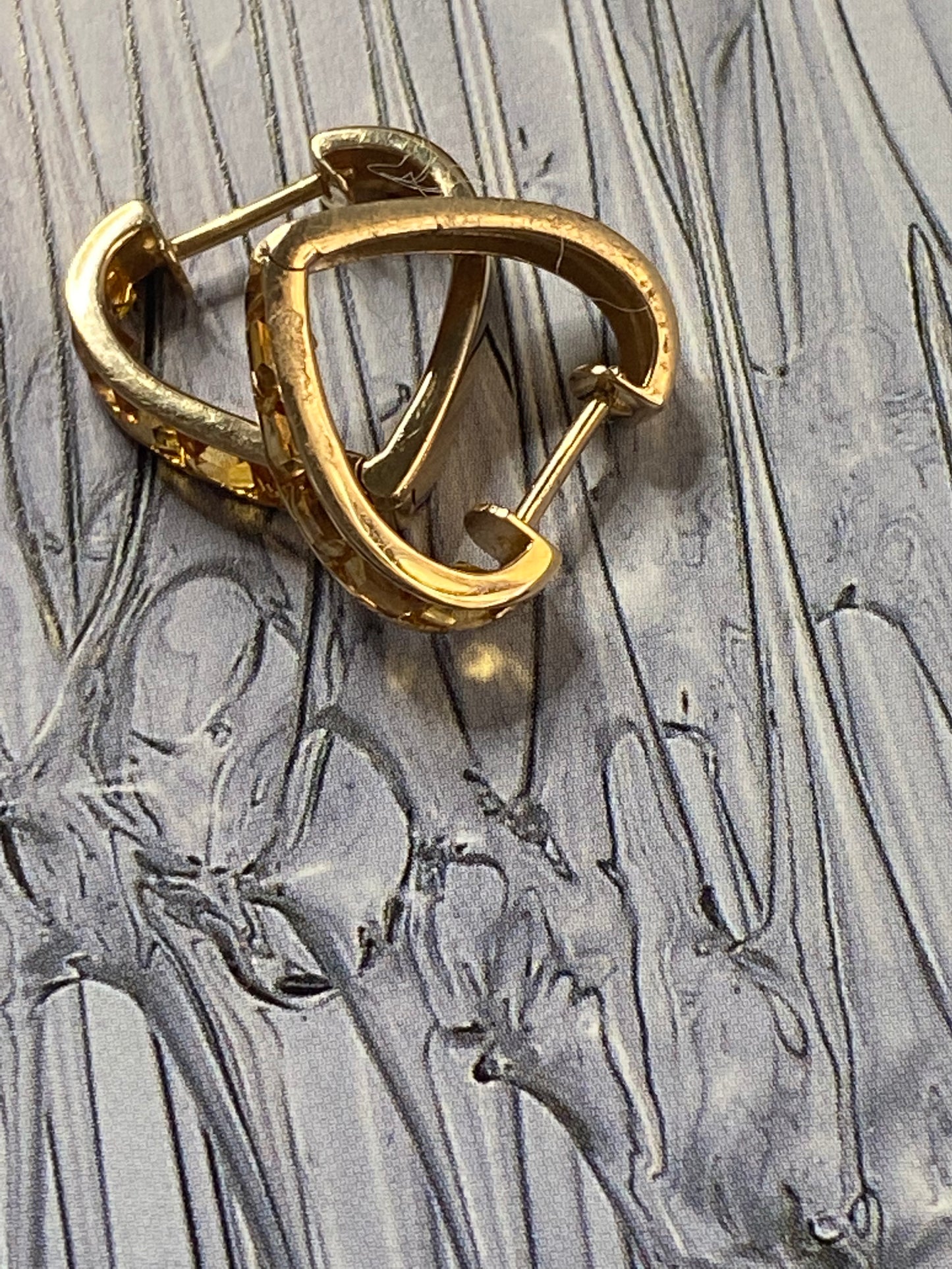 14k Citrine Heart Earrings