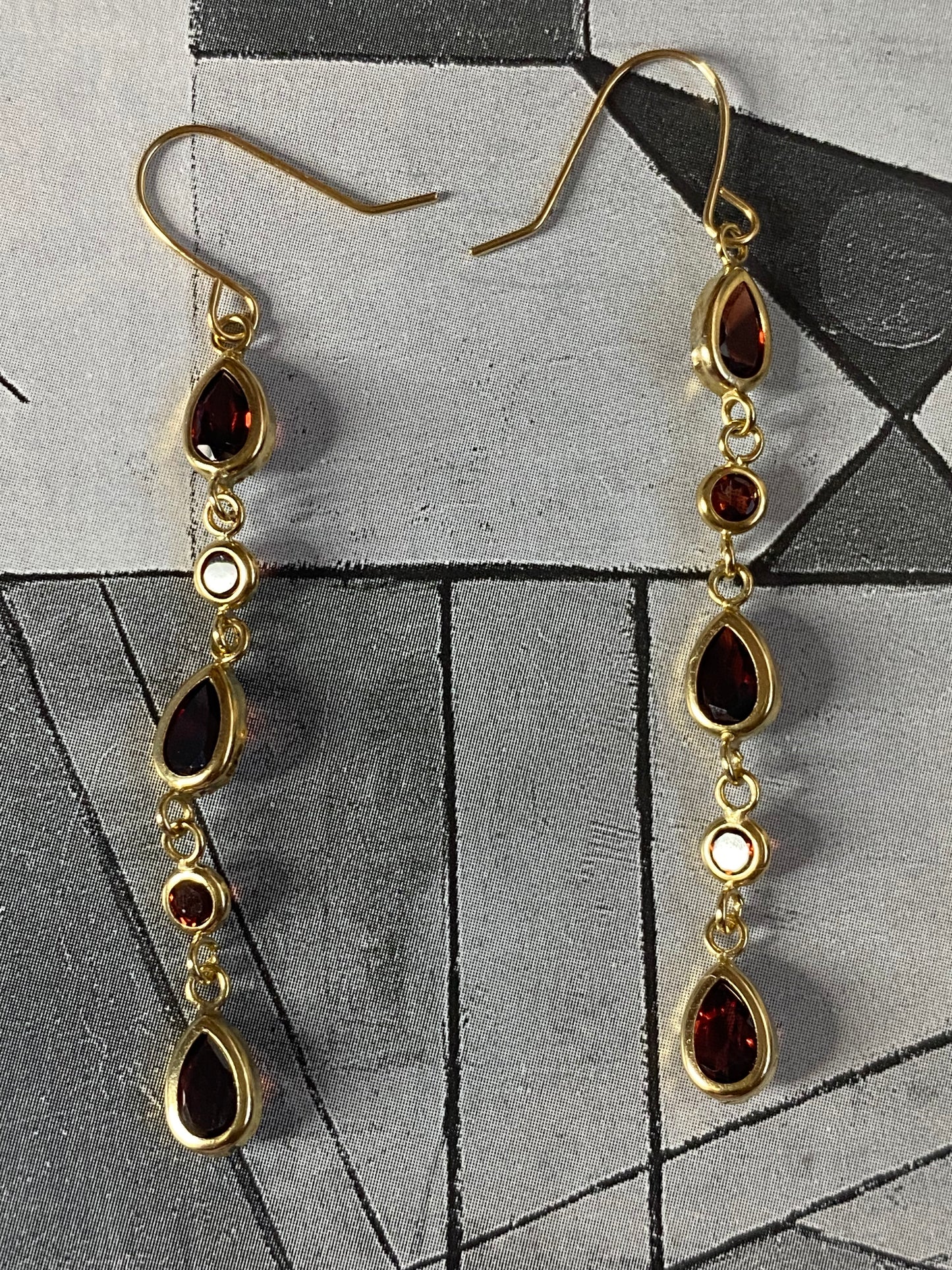 14k Garnet Drop Earrings
