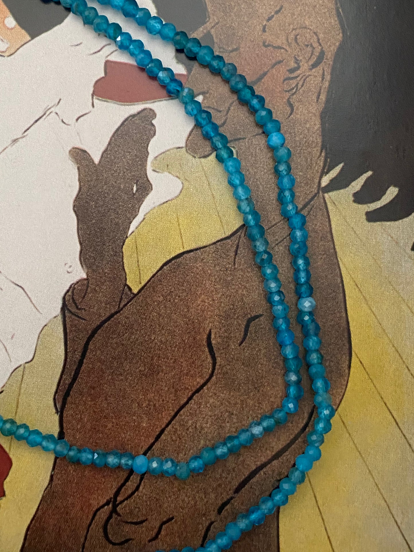 Blue Apatite Beaded Necklace