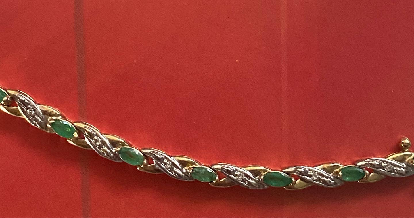 Emerald and Diamond Tennis Bracelet