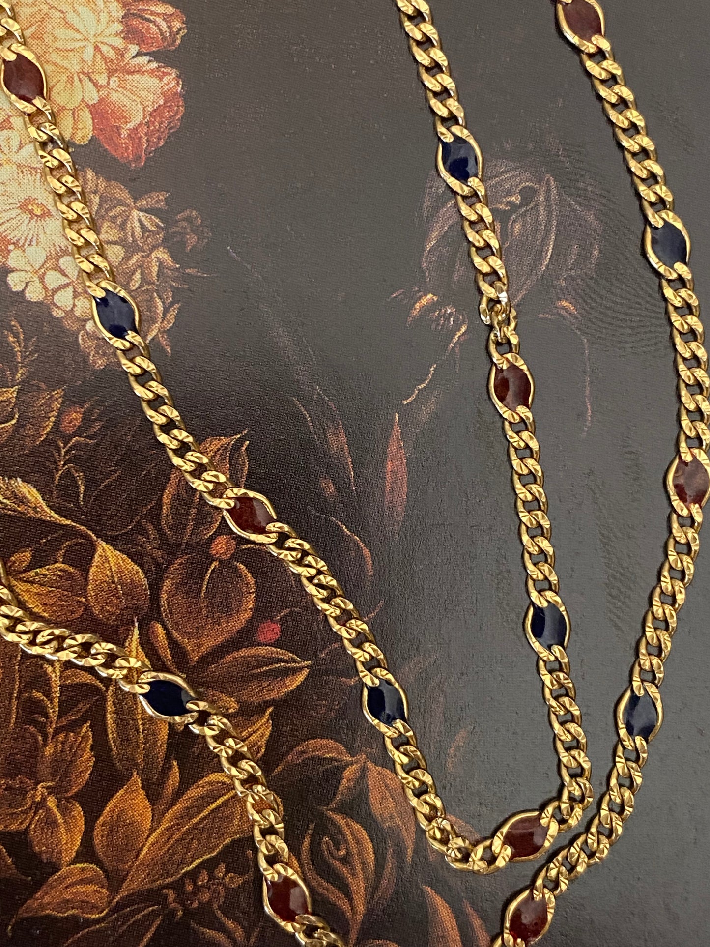 14k Glass Station Curb Chain