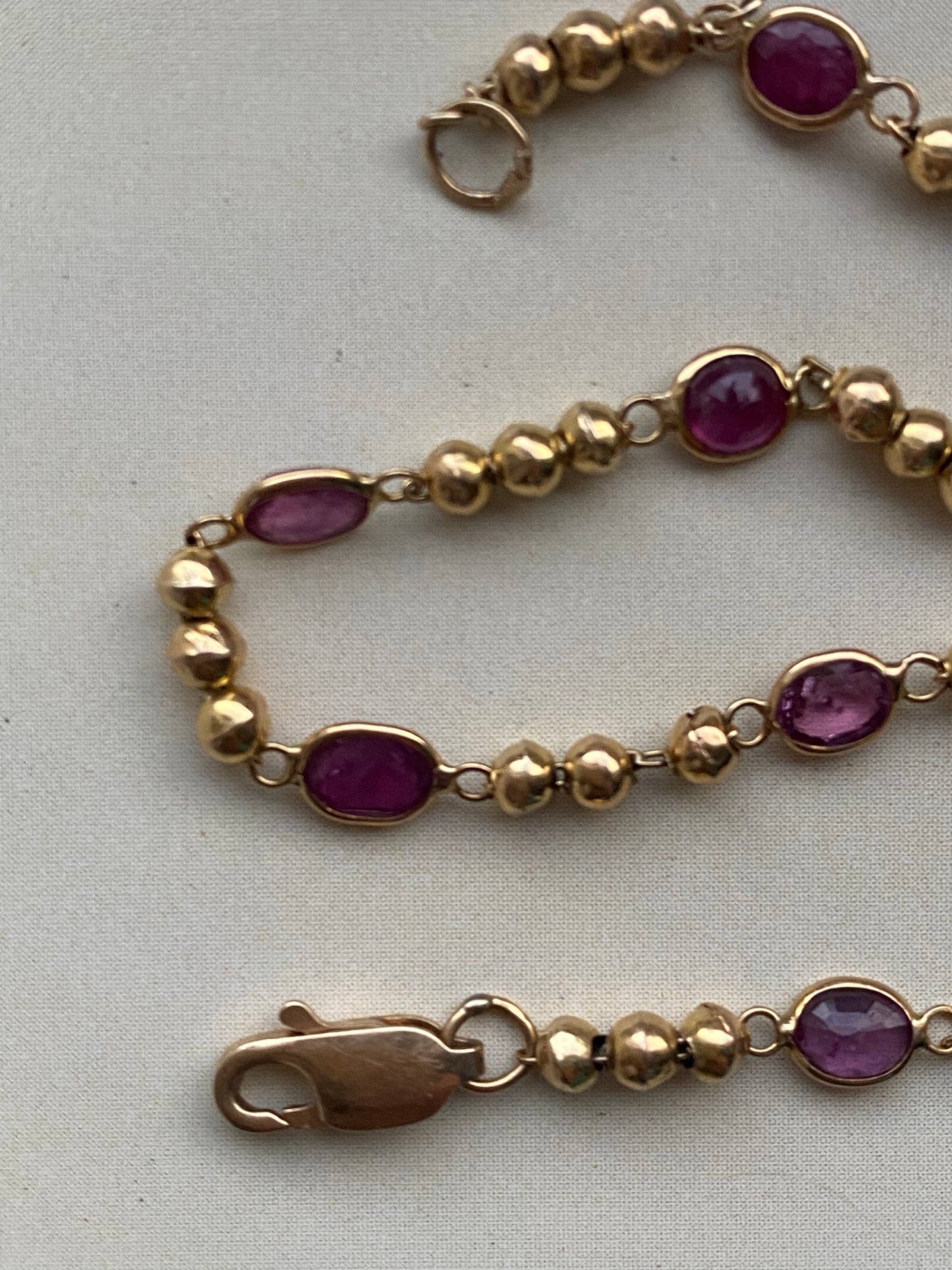 14k Ruby Station Bracelet