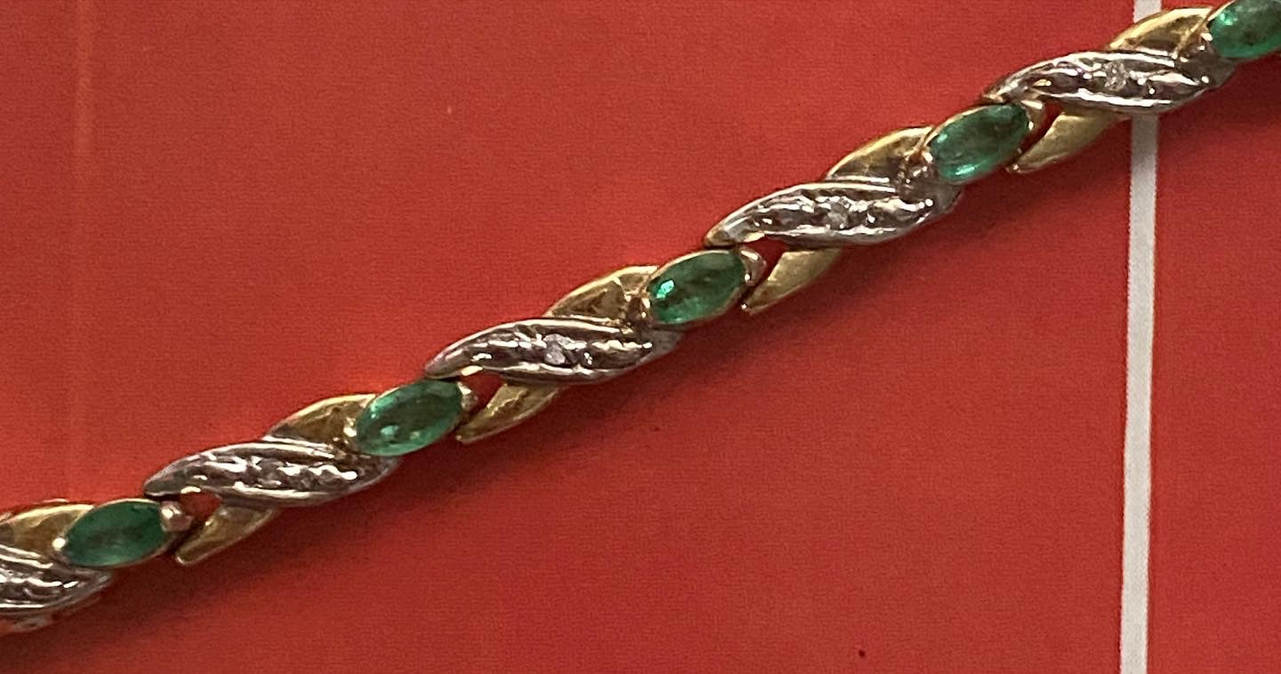 Emerald and Diamond Tennis Bracelet