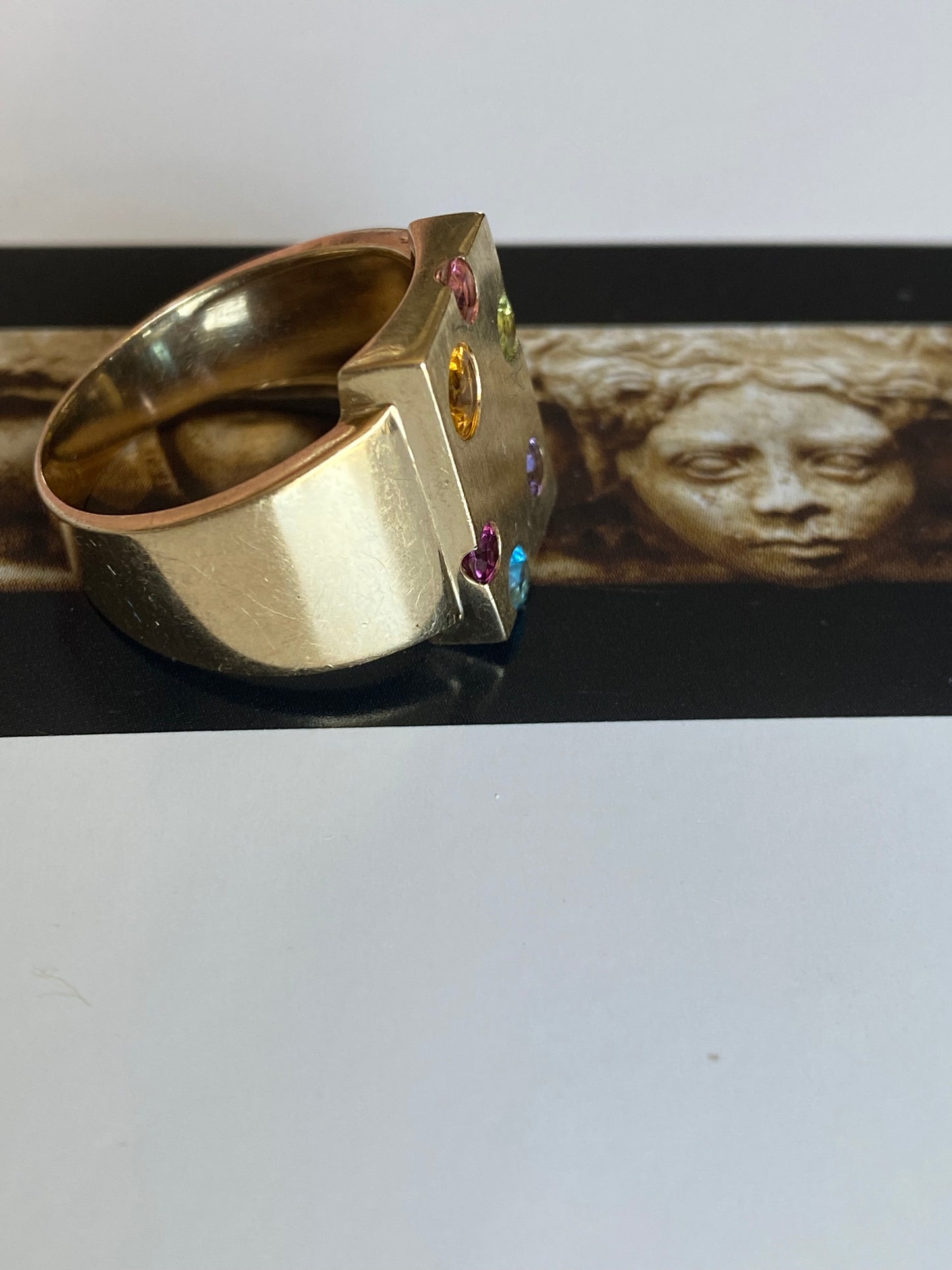 Abstract Gemstone Ring