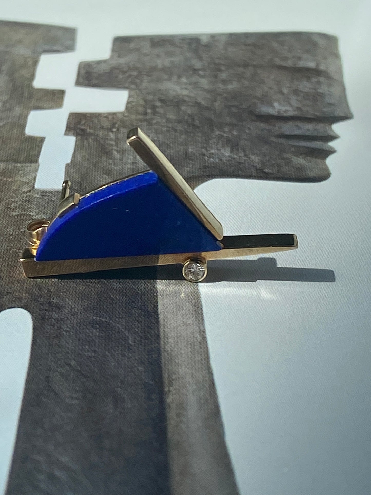 Lapis Lazuli Modernist Earrings