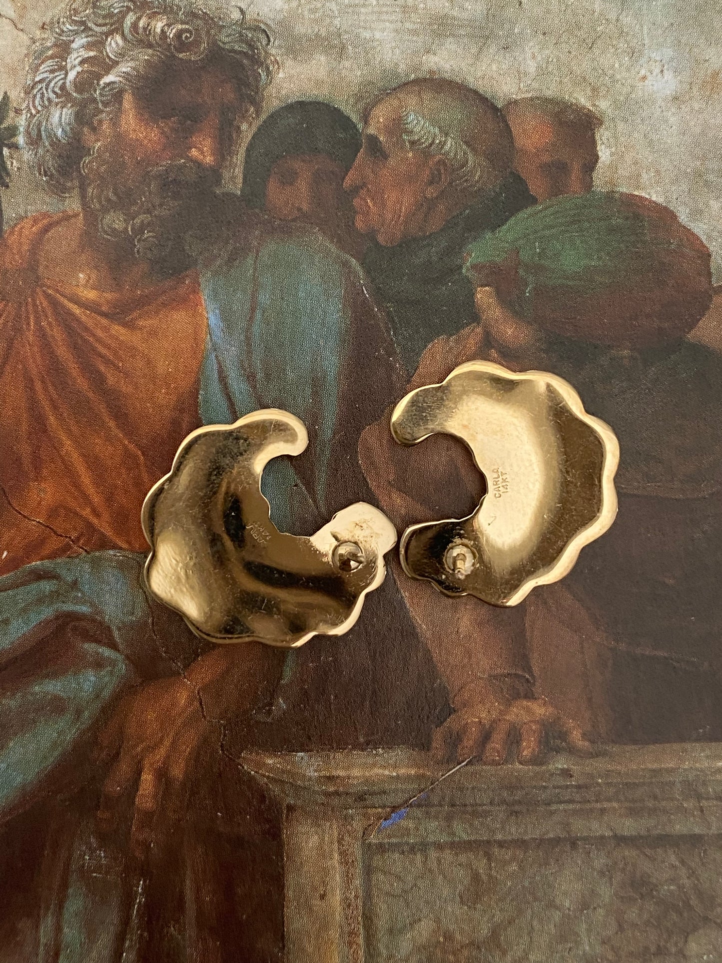 14k Croissant Earrings