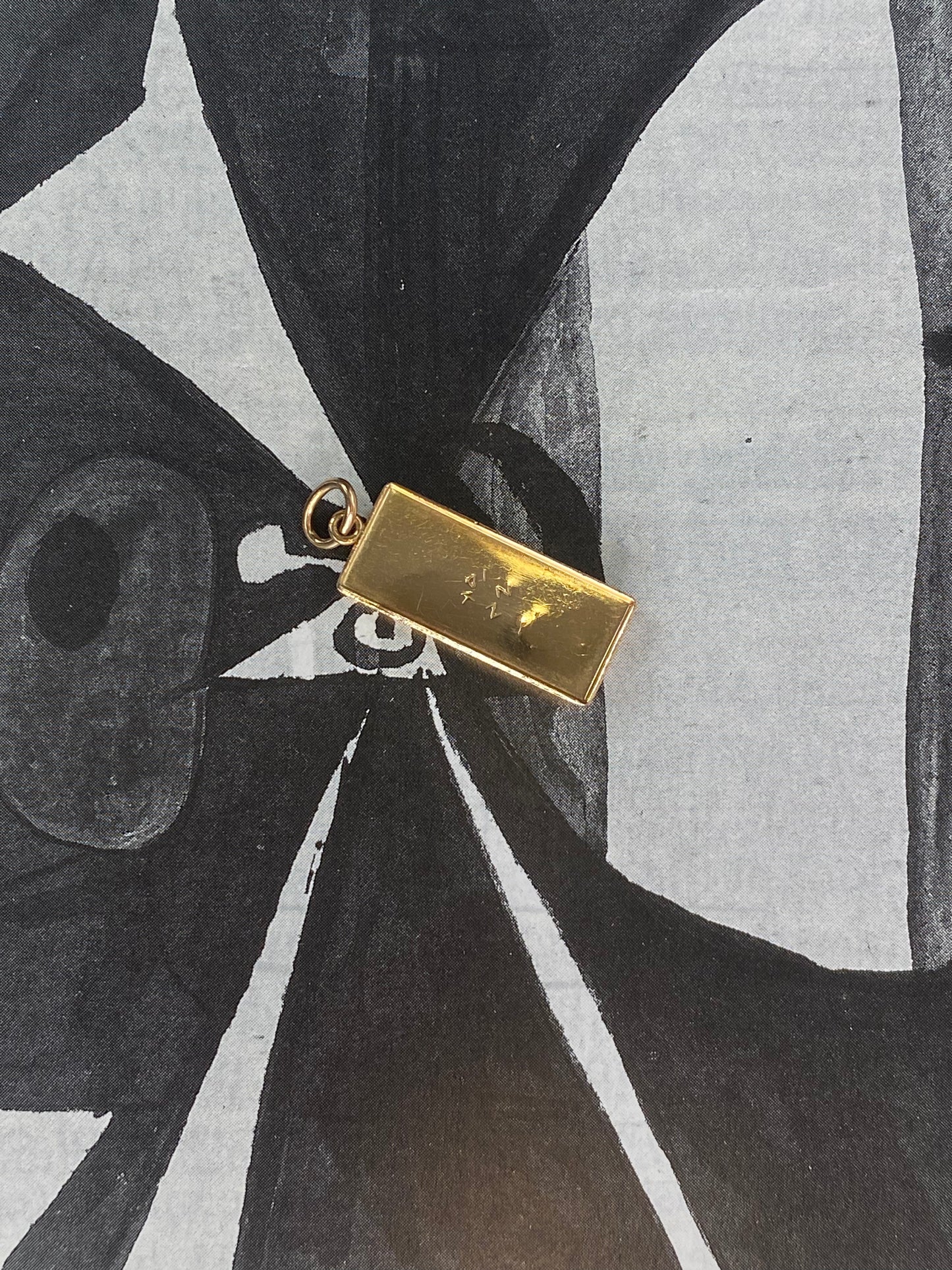 14k Gold Bar Charm