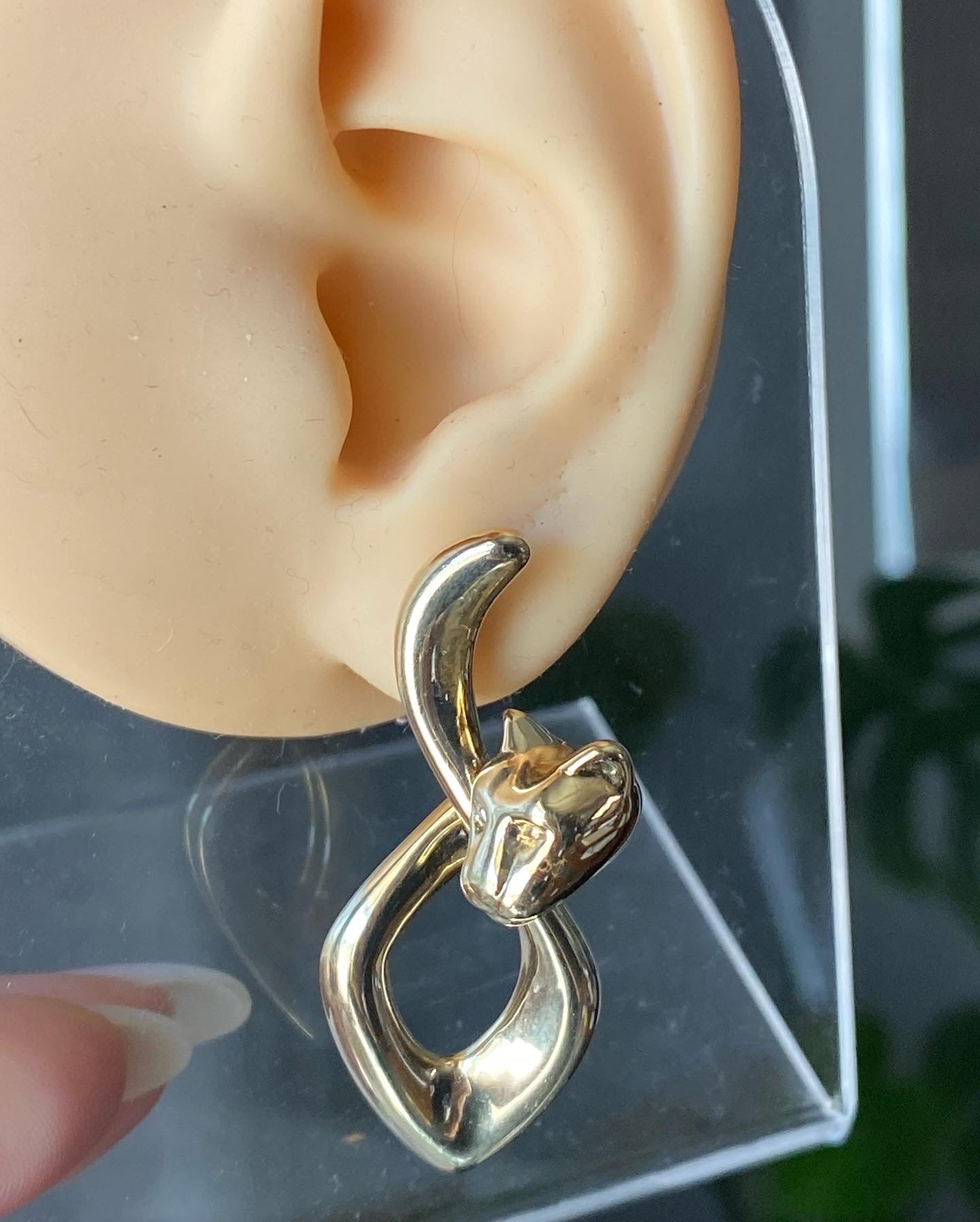 14k Panther Earrings