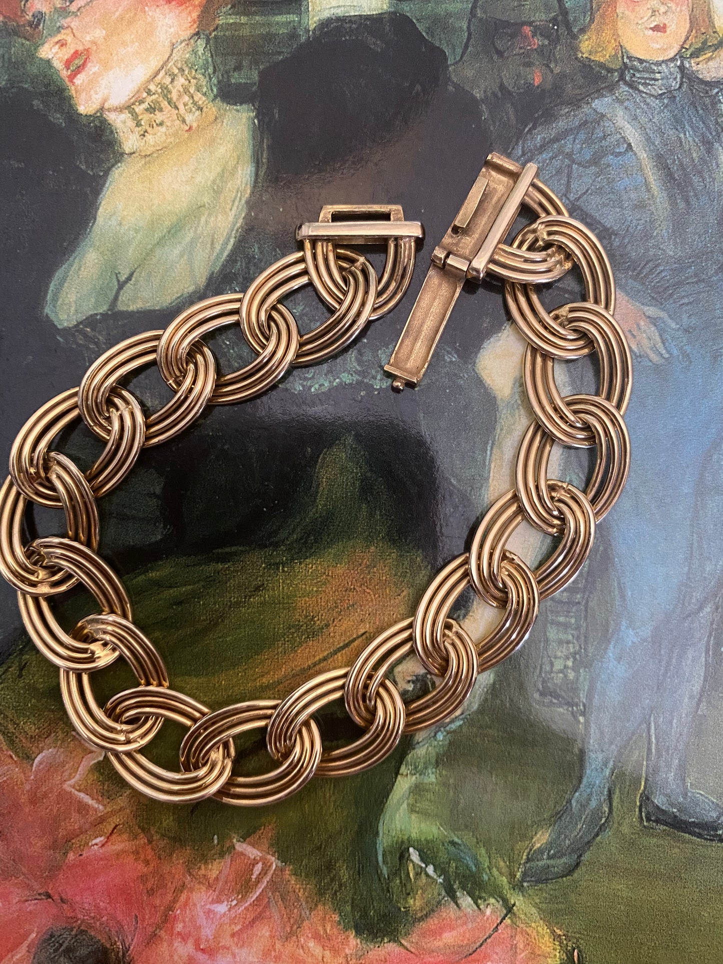 14k Large Triple Link Chain Bracelet