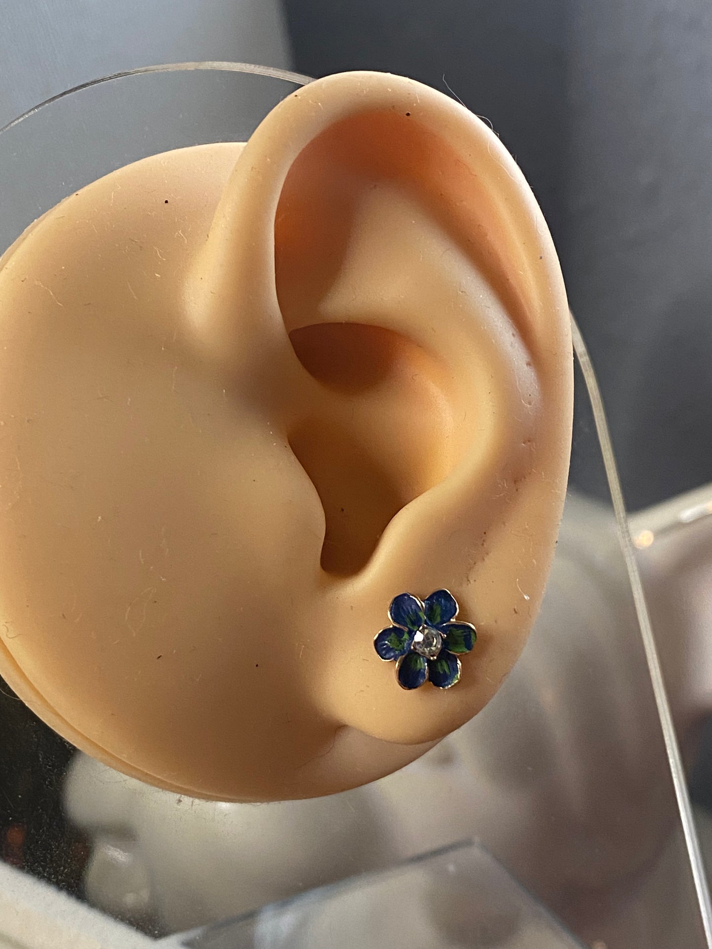 14k Enamel Flower Earrings